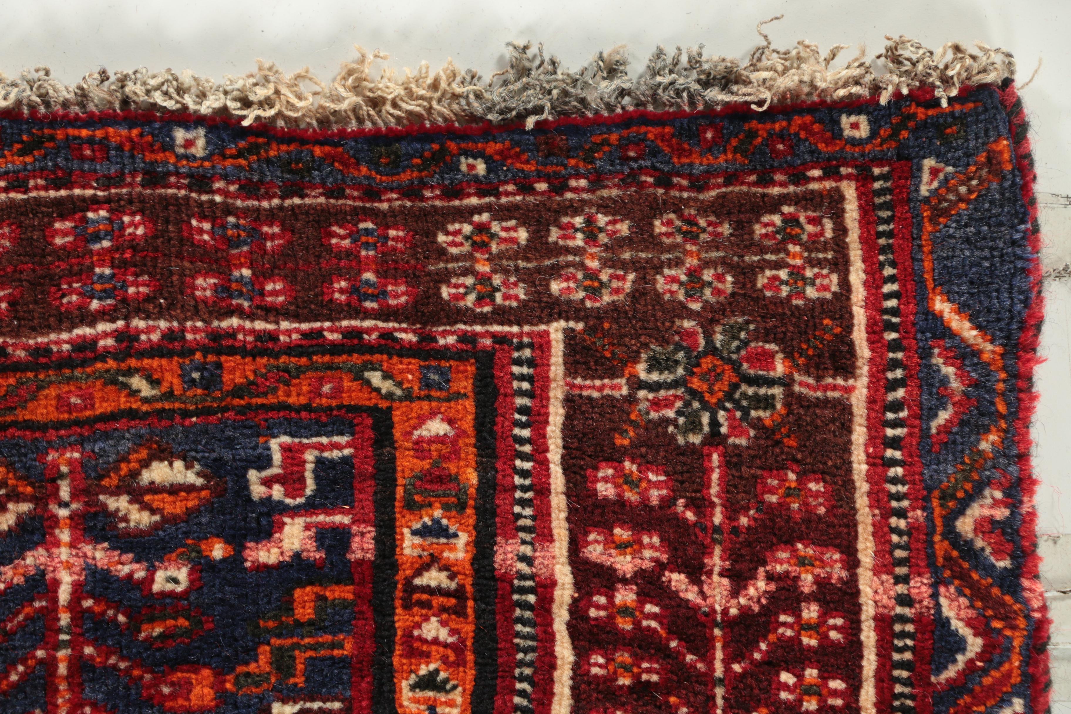 Hand-Knotted Persian Qashqai Wool Rug