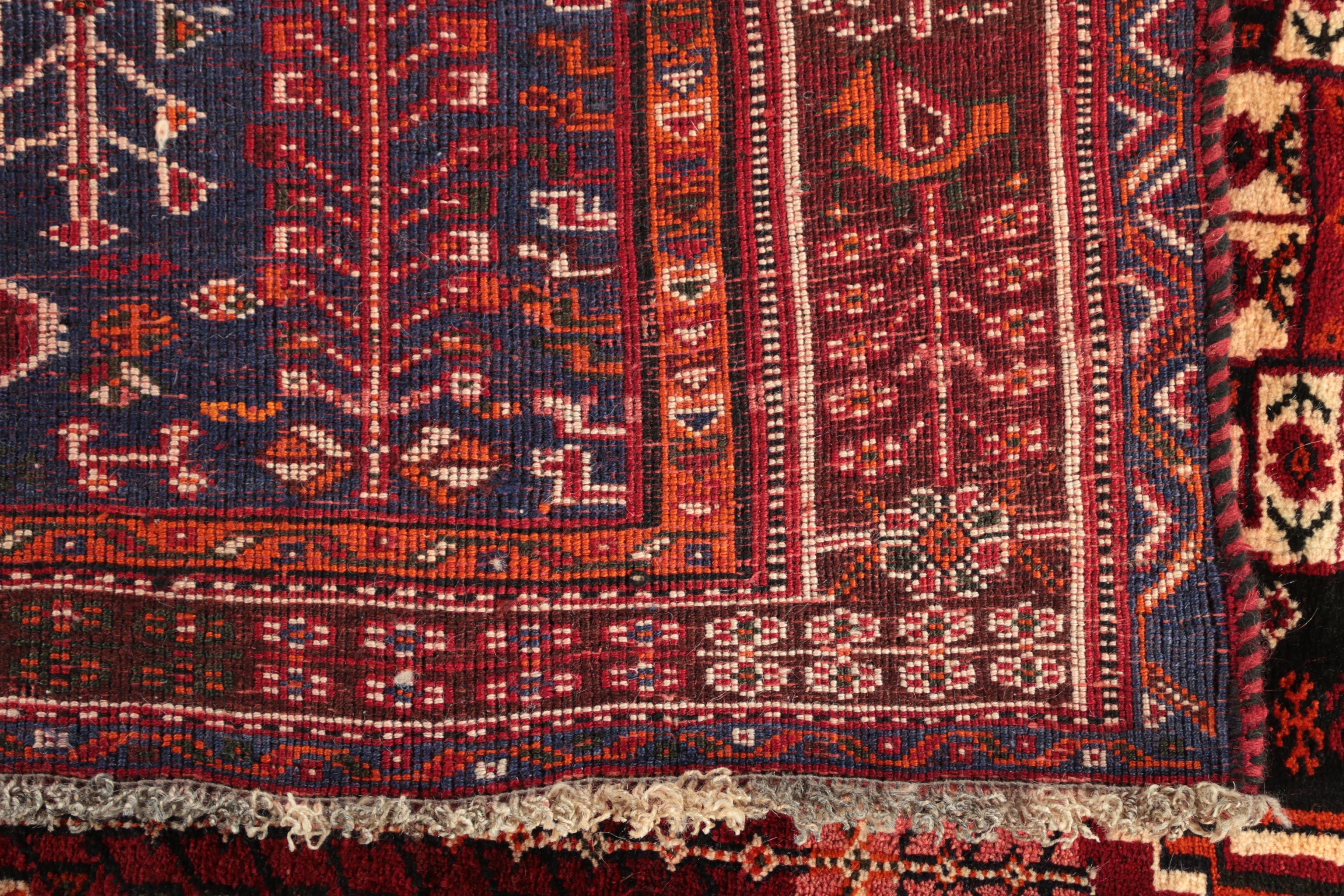 Hand-Knotted Persian Qashqai Wool Rug