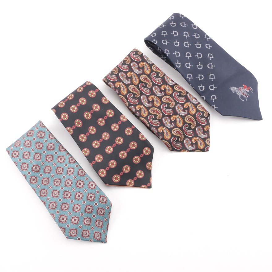 Men's Circa 1980s Vintage Fendi, Gucci and Christian Dior Silk Neckties