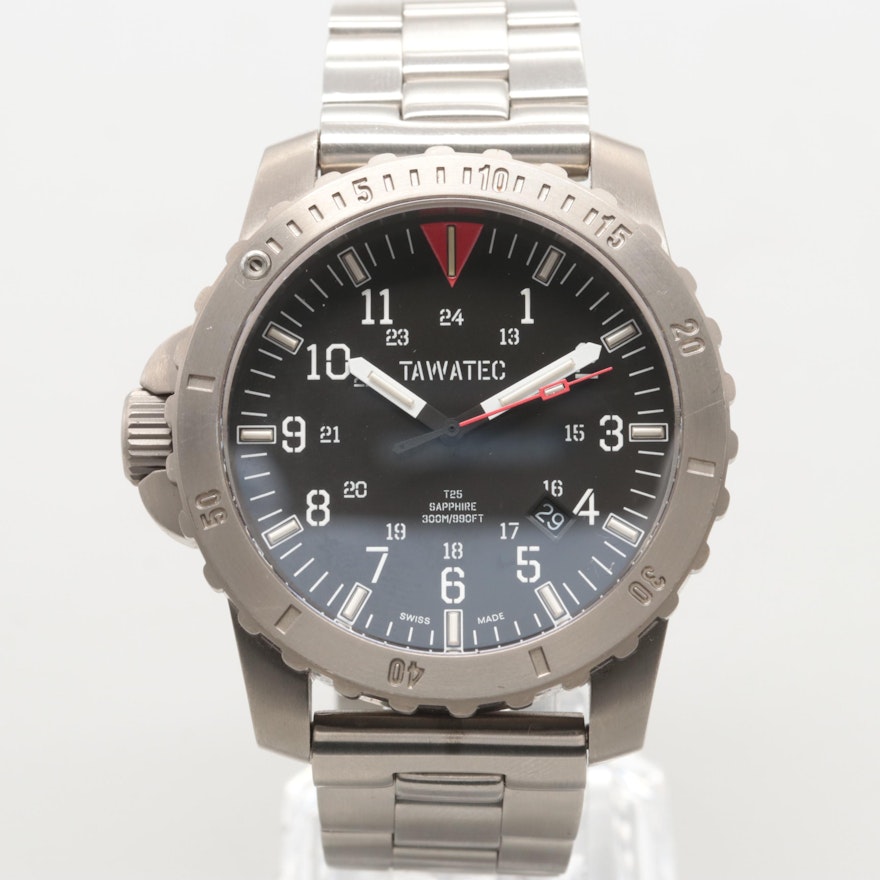 TAWATEC Titanium and Stainless Steel 300M Quartz Wristwatch