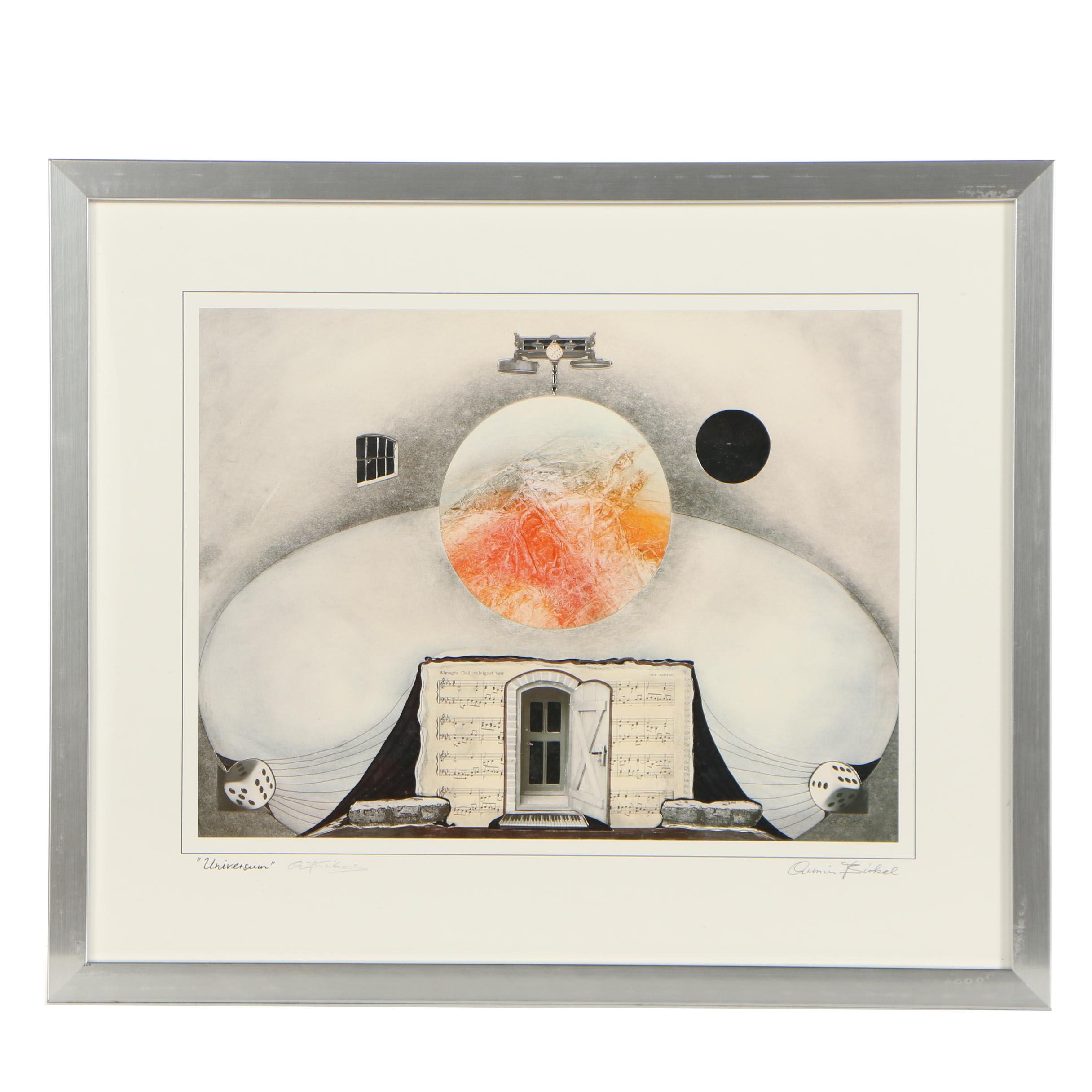 Armin Birkel Embellished Offset Lithograph "Universum"