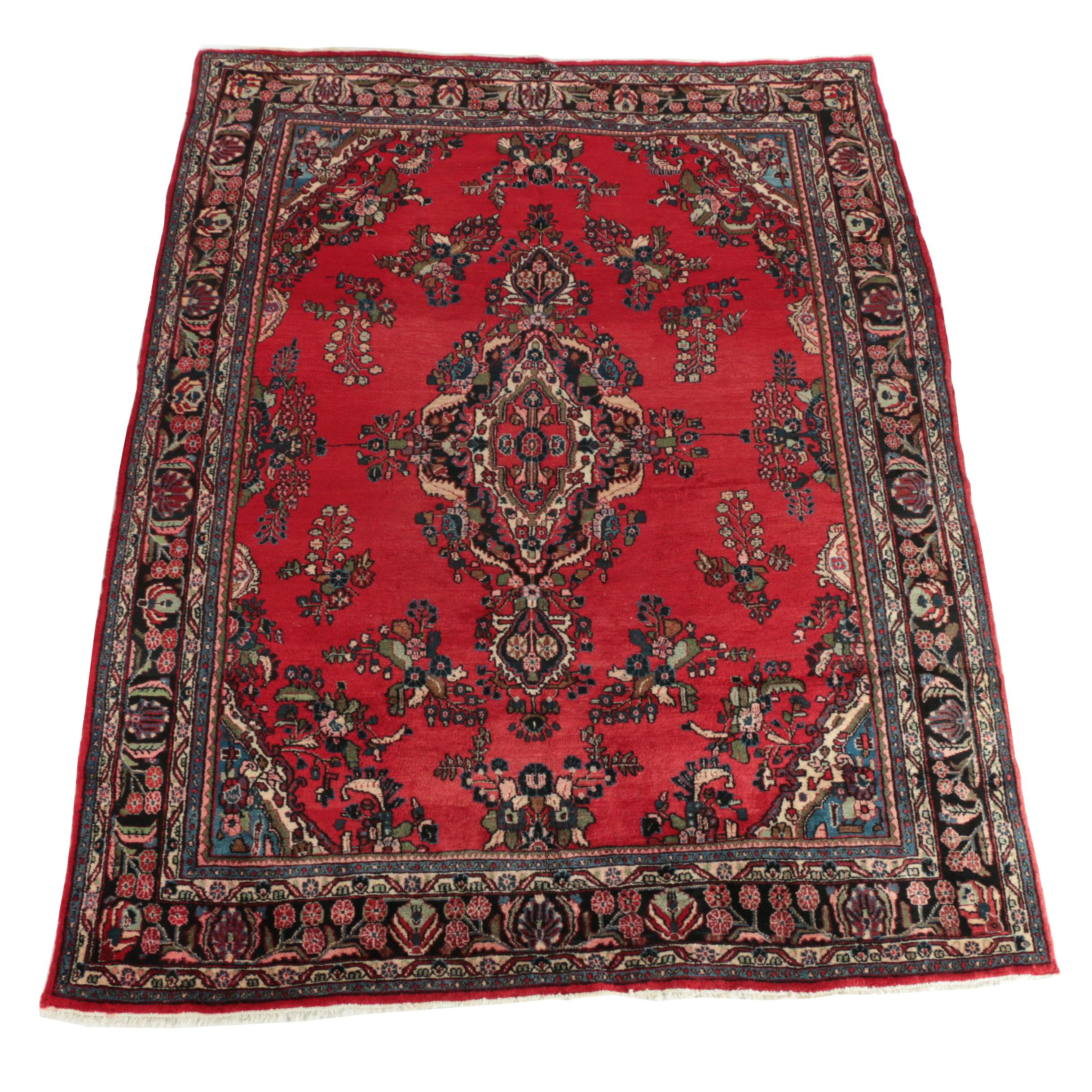 Semi-Antique Hand-Knotted Persian Malayer Room Sized Rug