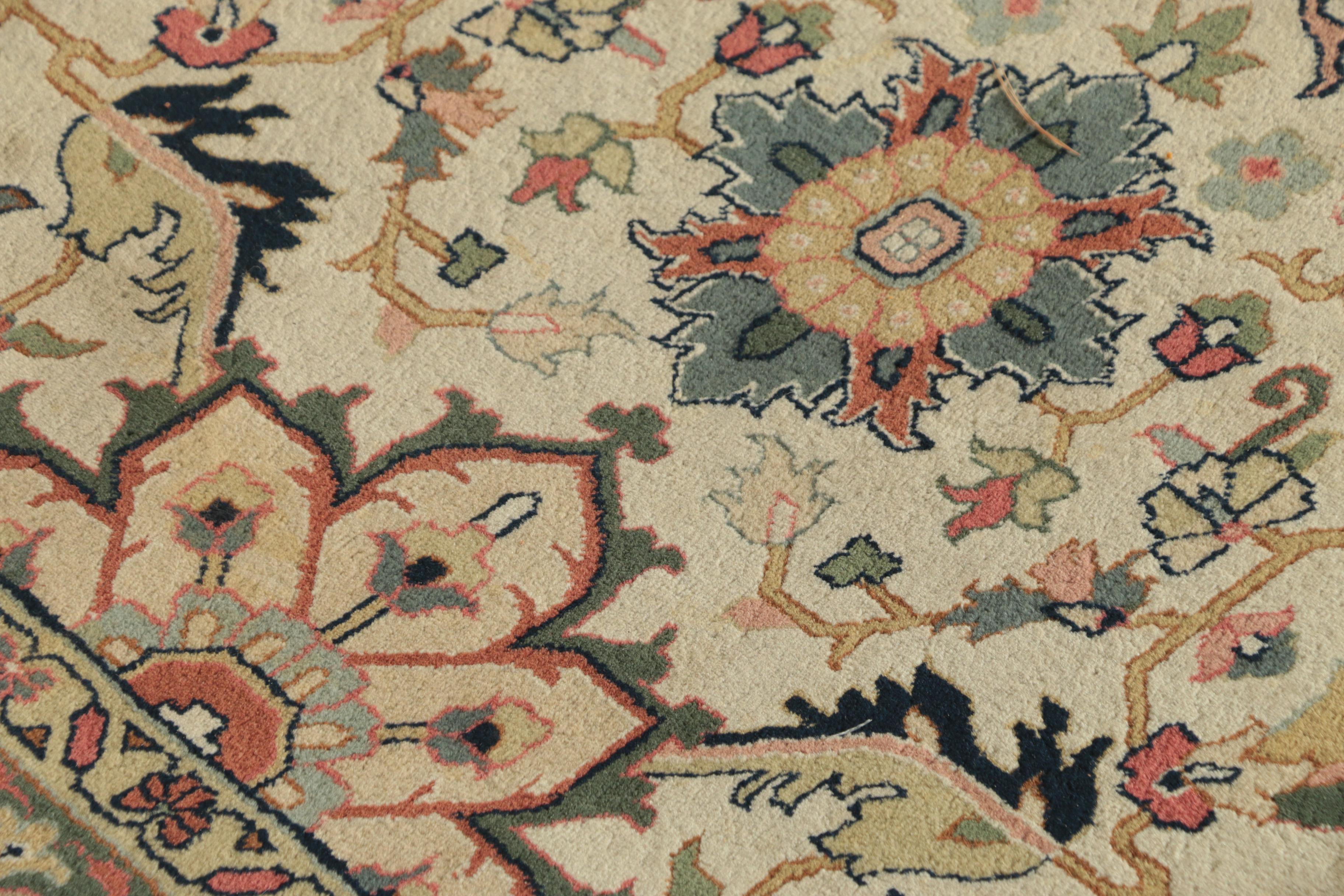 Finely Hand-Knotted Indo-Persian Serapi Wool Rug