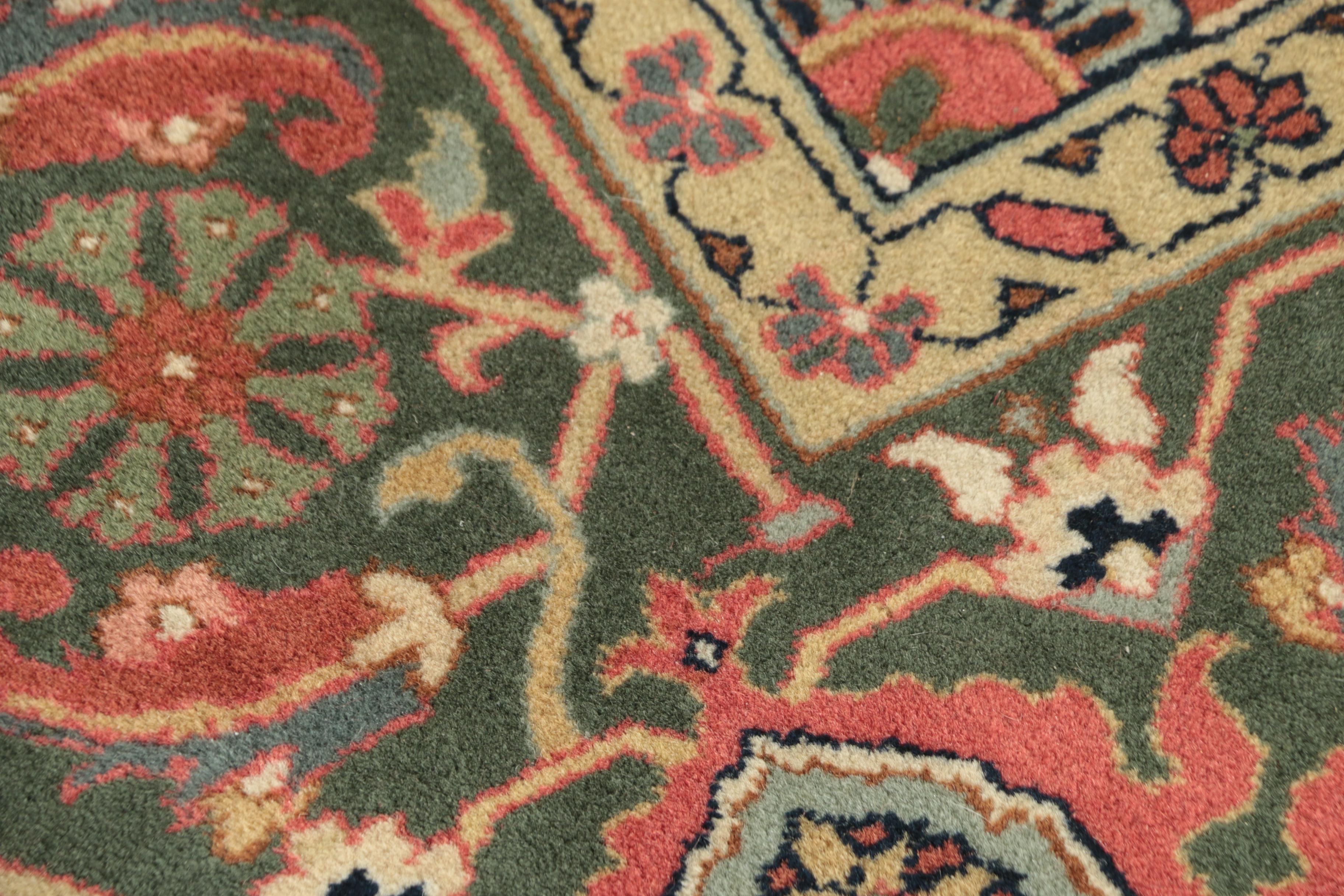 Finely Hand-Knotted Indo-Persian Serapi Wool Rug