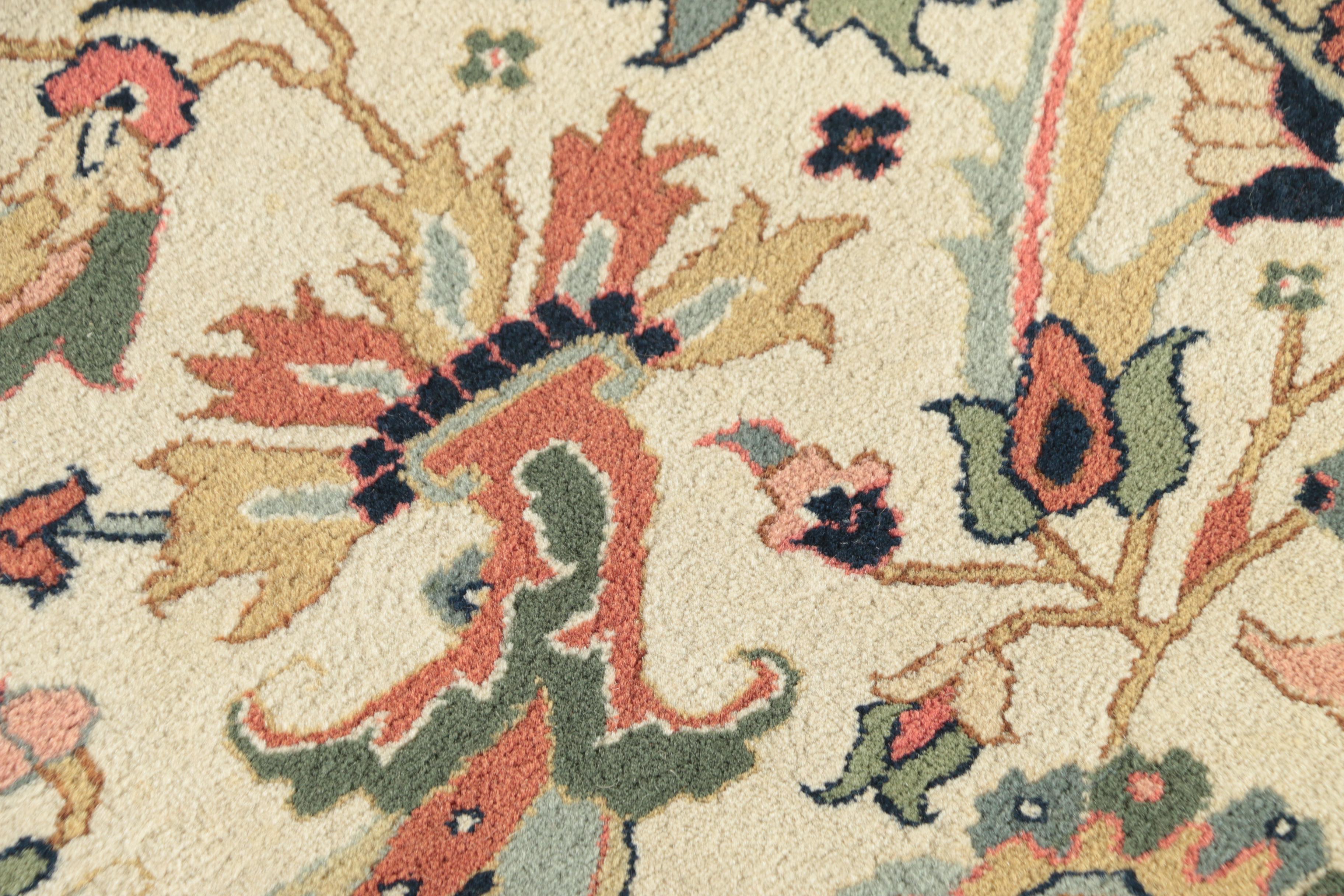 Finely Hand-Knotted Indo-Persian Serapi Wool Rug