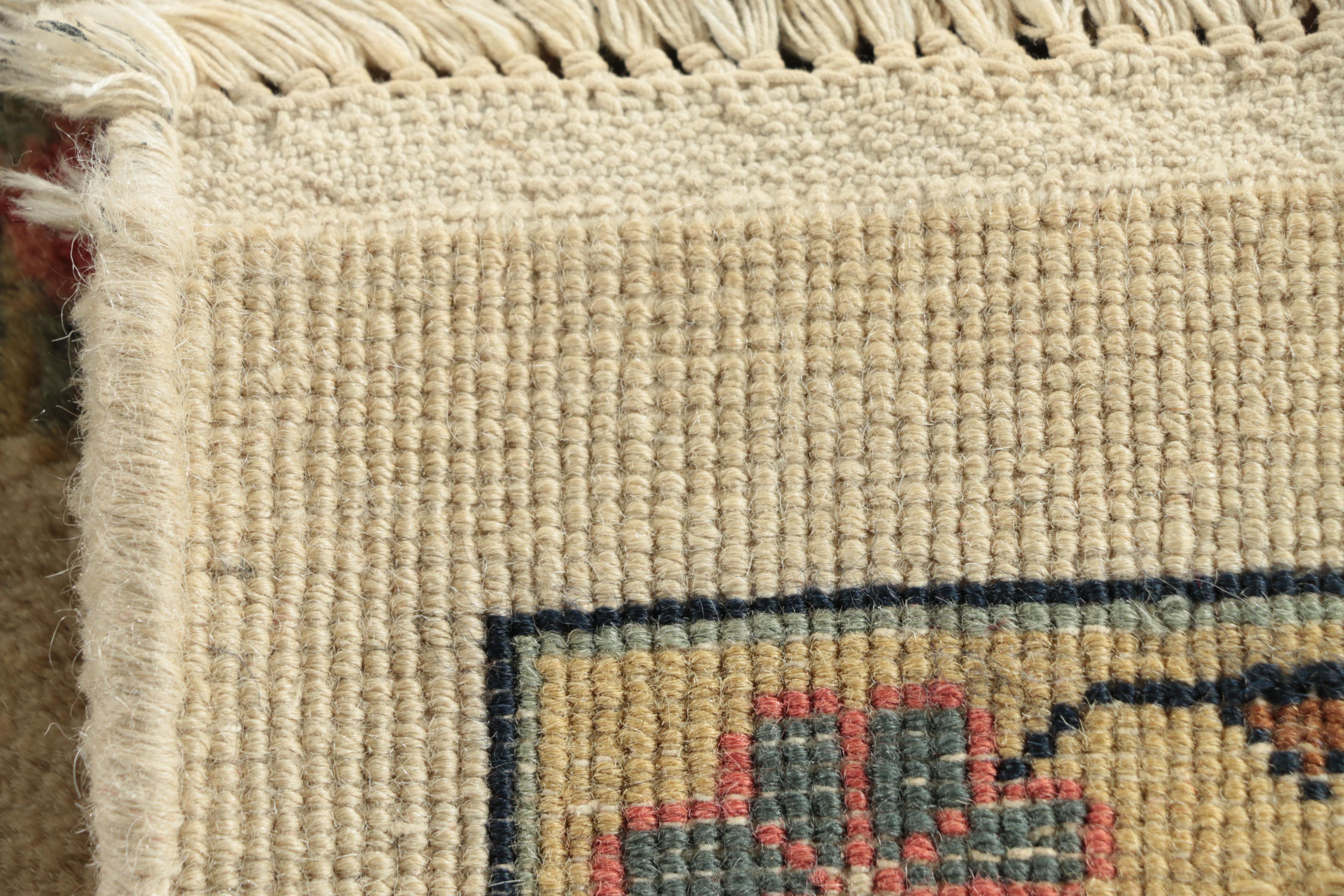 Finely Hand-Knotted Indo-Persian Serapi Wool Rug