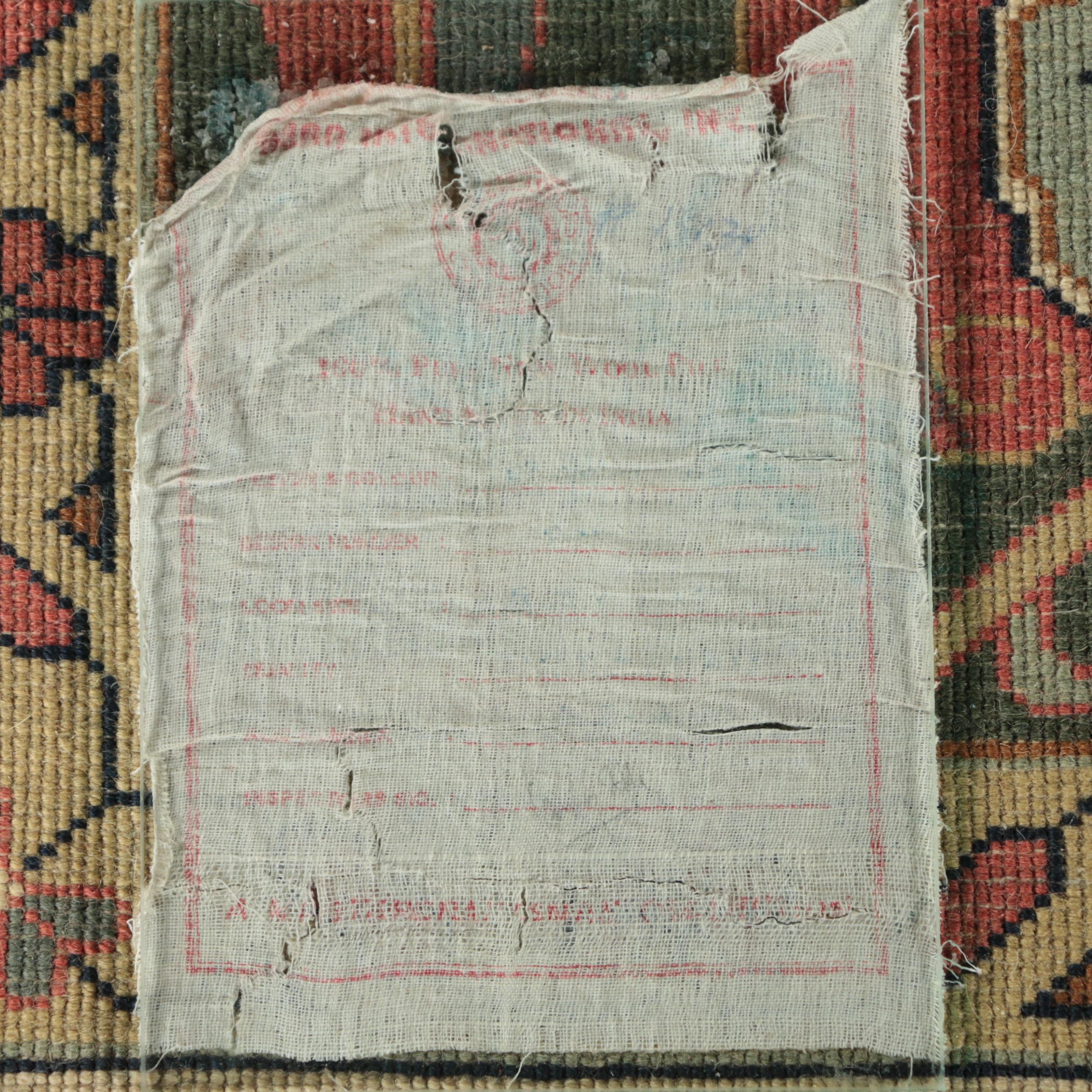 Finely Hand-Knotted Indo-Persian Serapi Wool Rug