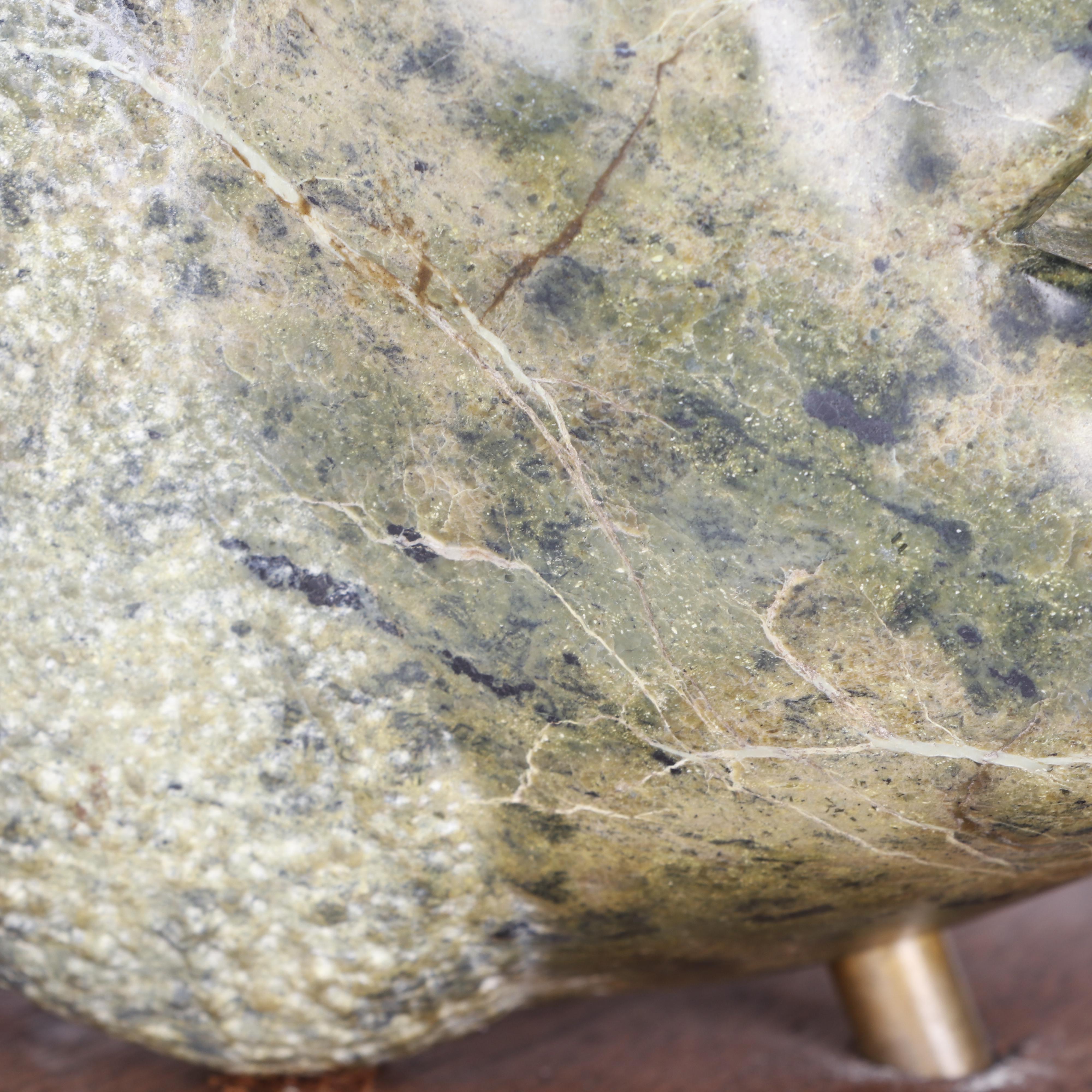 R. Thorn Carved Stone Bust on Cylindrical Wooden Plinth