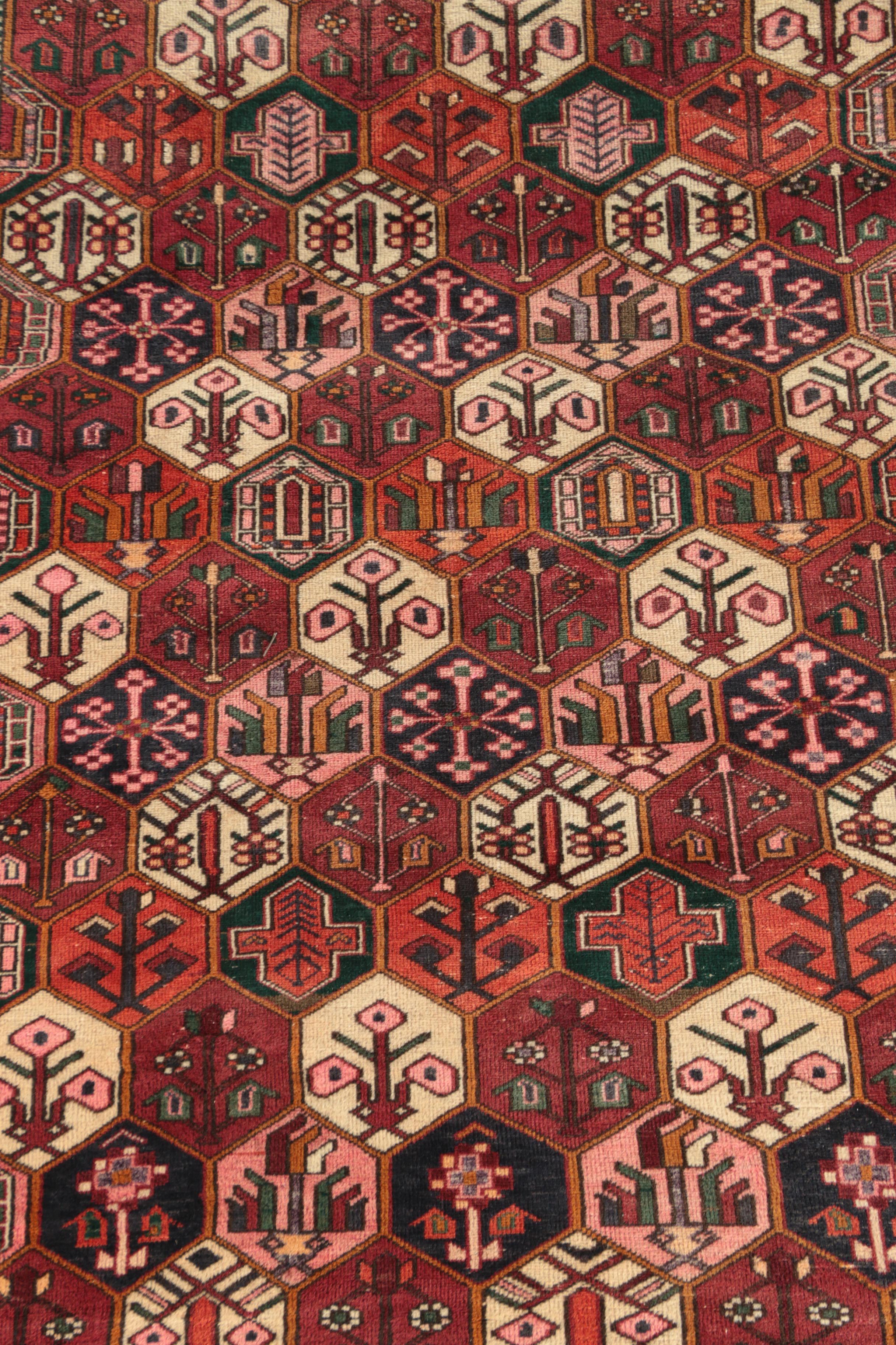Hand-Knotted Persian Hamadan Wool Rug