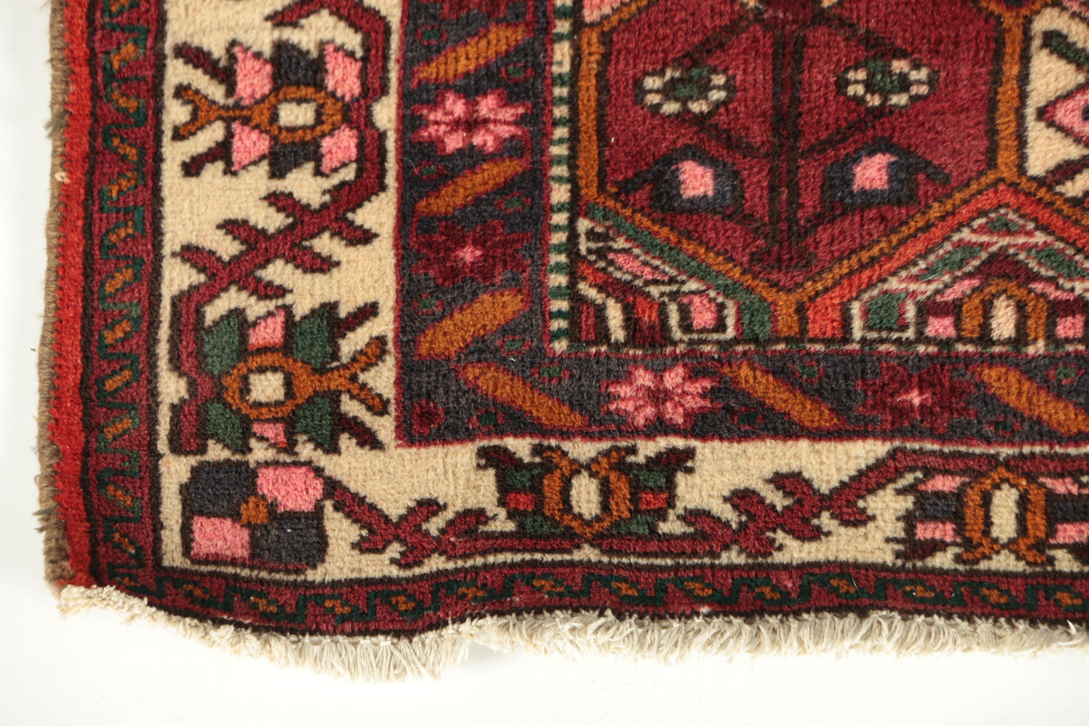 Hand-Knotted Persian Hamadan Wool Rug