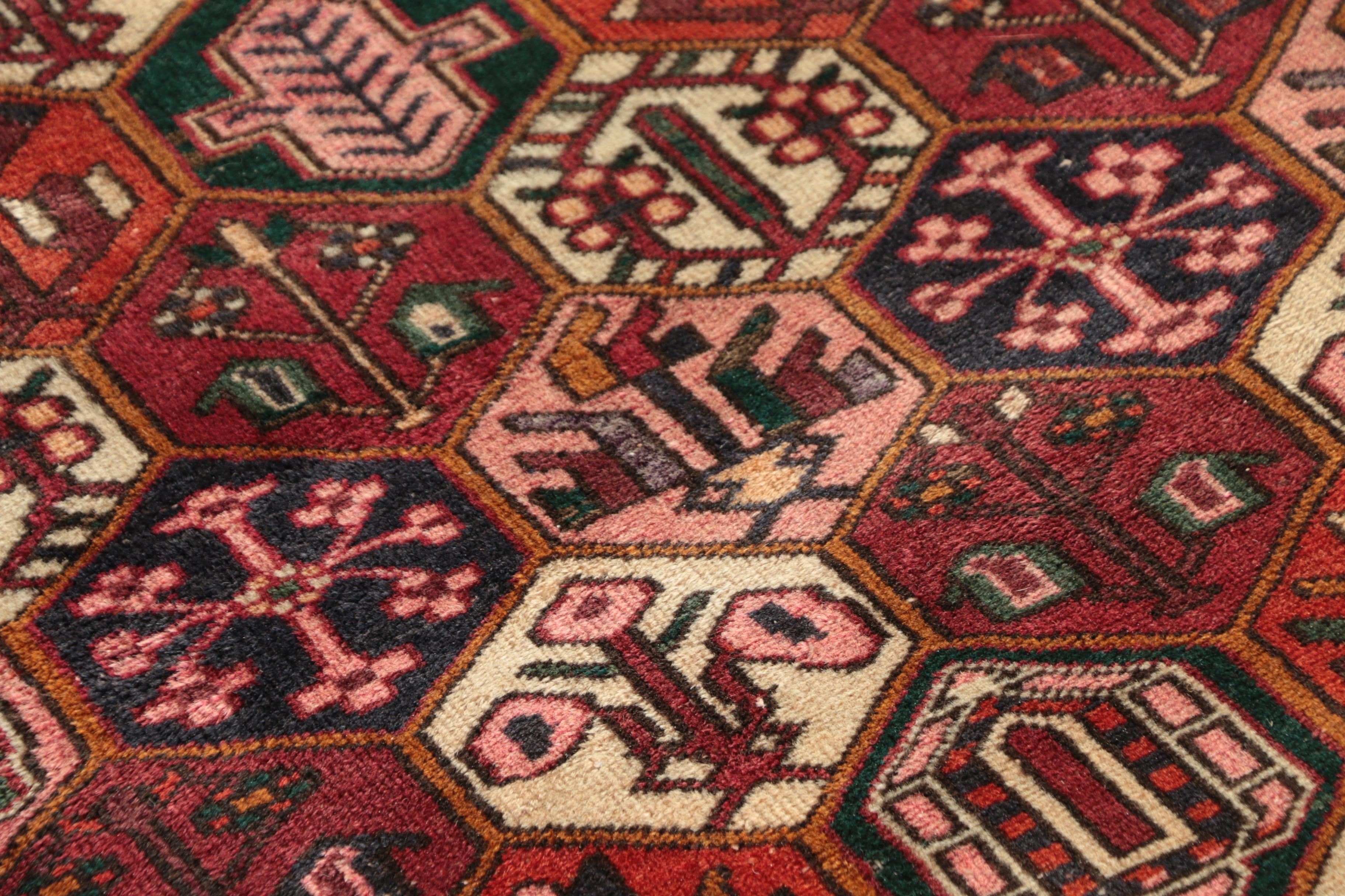 Hand-Knotted Persian Hamadan Wool Rug
