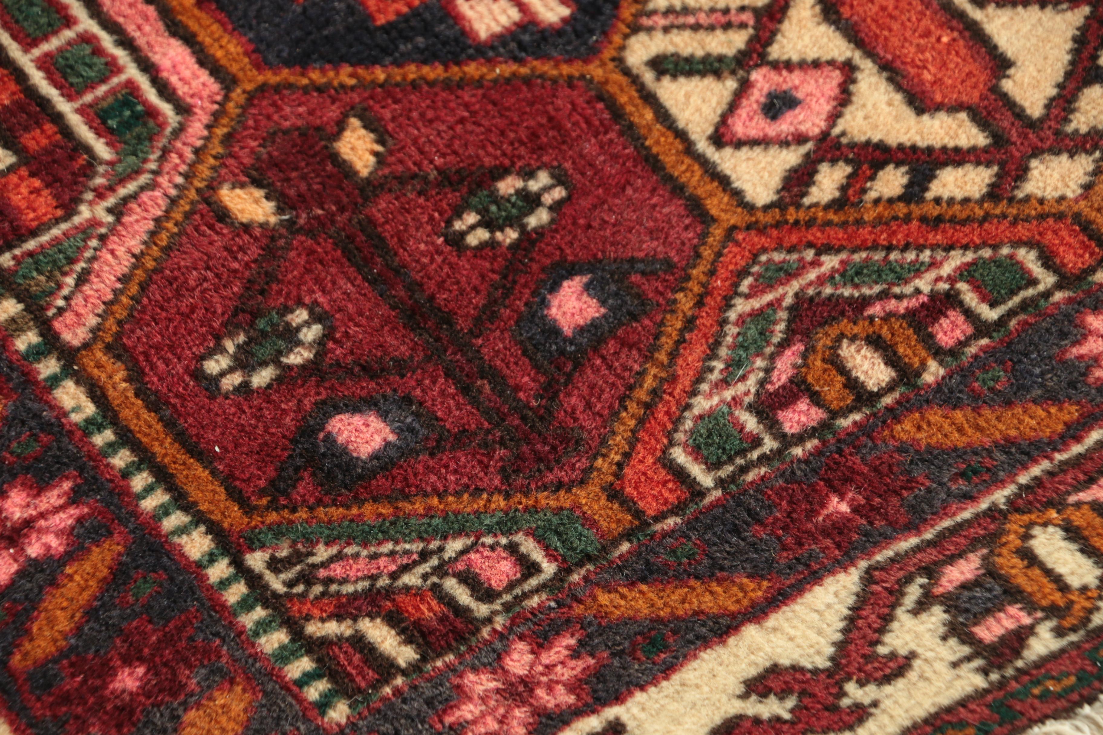 Hand-Knotted Persian Hamadan Wool Rug
