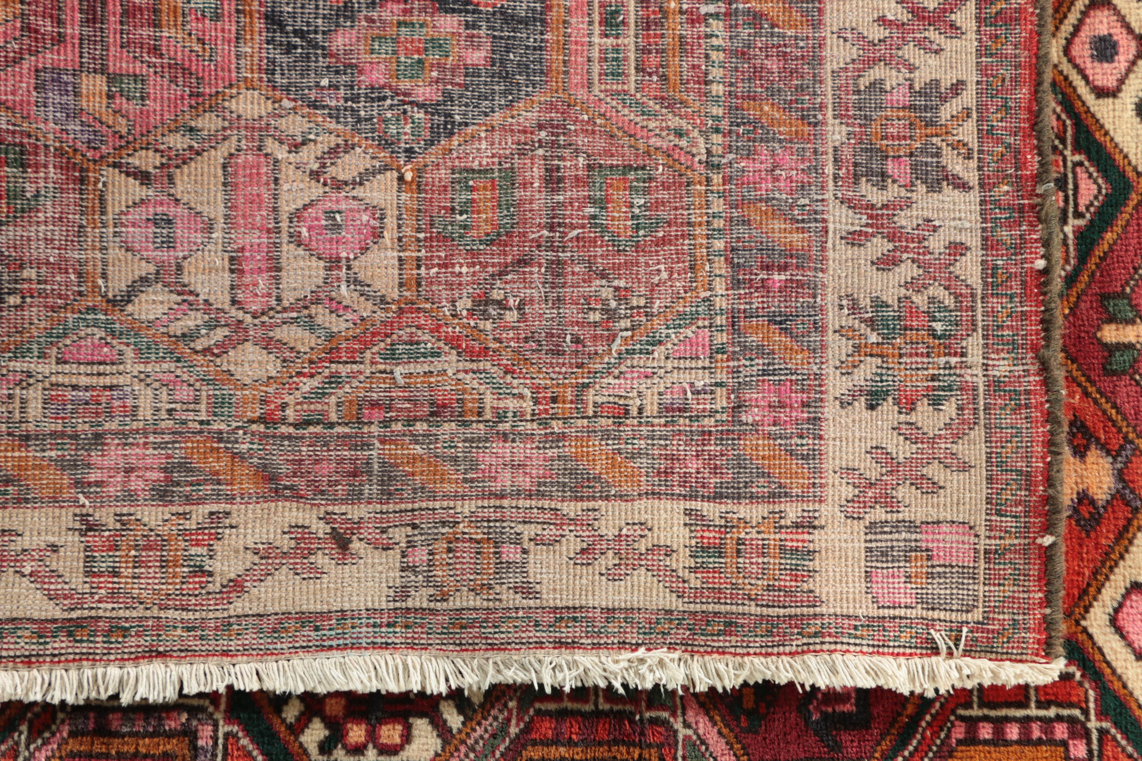 Hand-Knotted Persian Hamadan Wool Rug