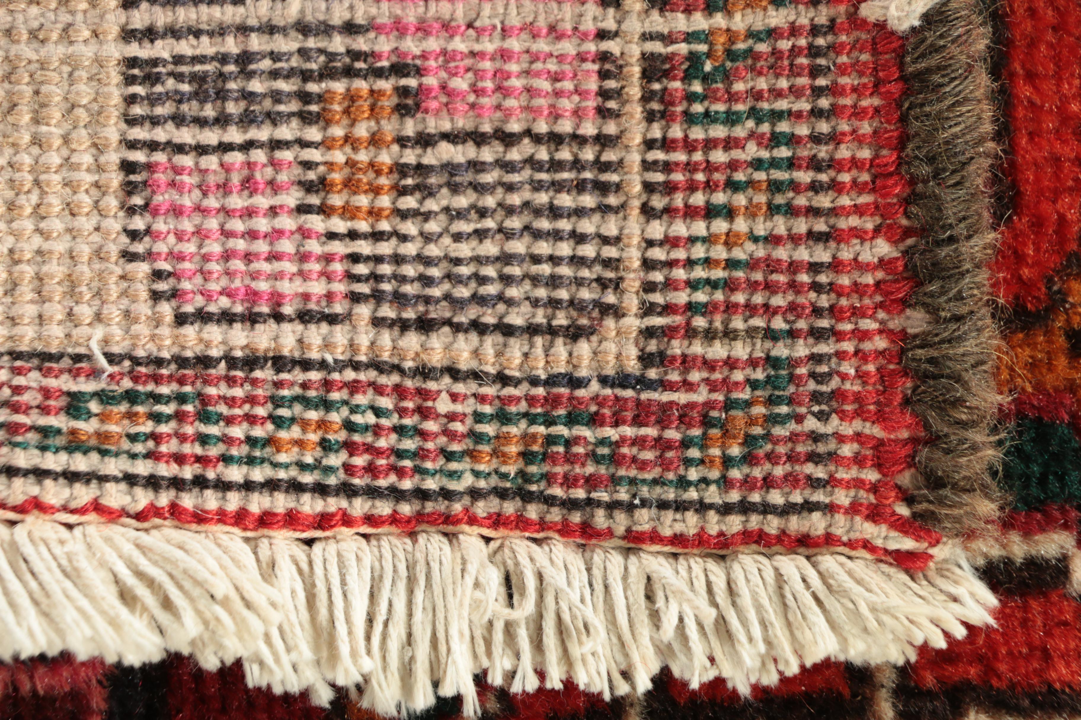 Hand-Knotted Persian Hamadan Wool Rug