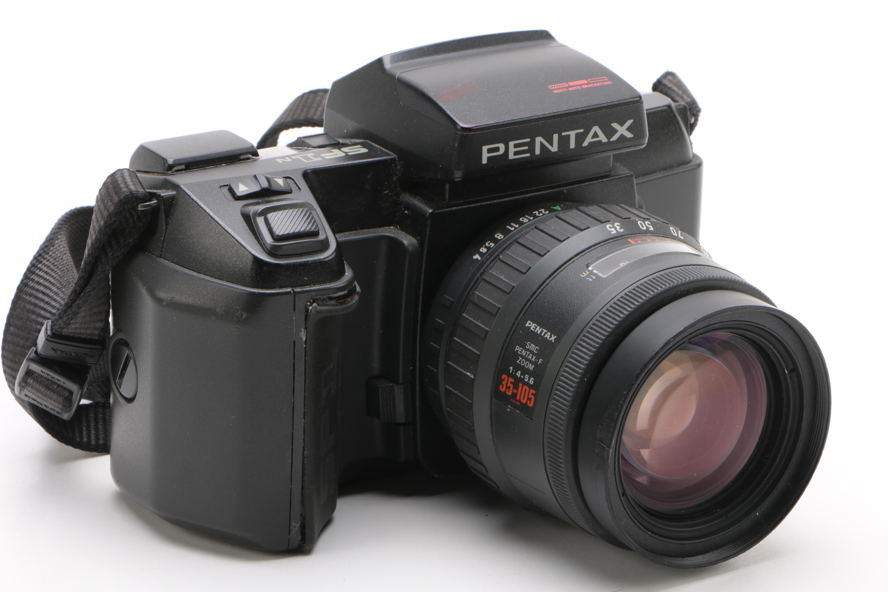 Pentax K1000 and SF1n 35mm SLR Cameras with Accessories, 1980s and 1990s