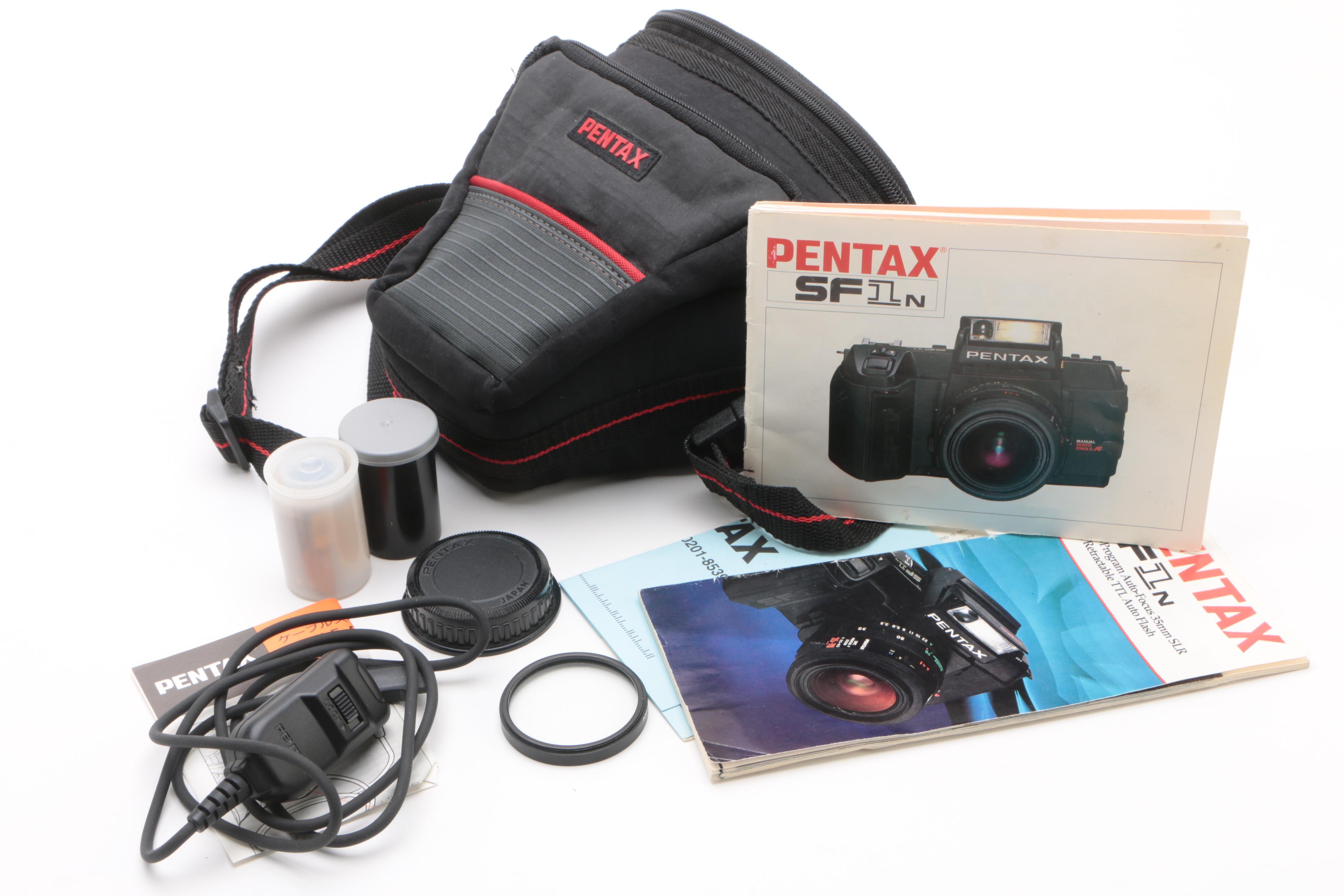 Pentax K1000 and SF1n 35mm SLR Cameras with Accessories, 1980s and 1990s