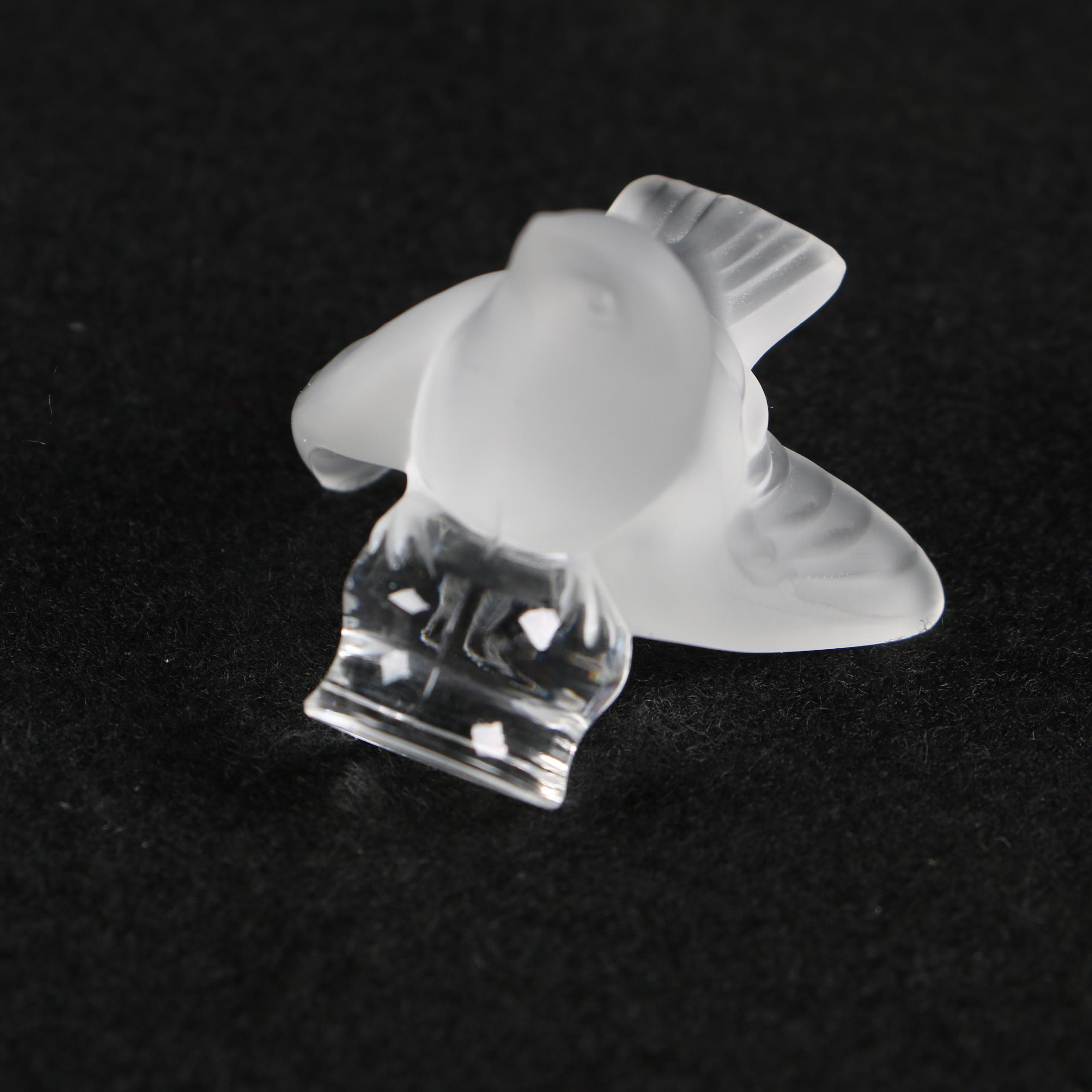 Lalique Crystal Bird Paperweights and Figurine