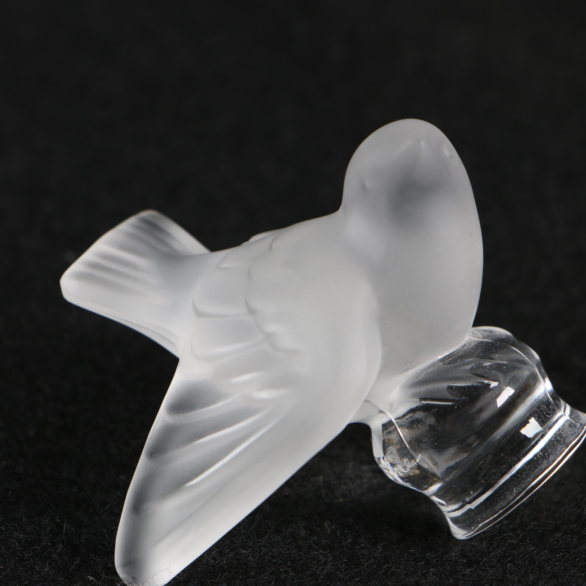 Lalique Crystal Bird Paperweights and Figurine