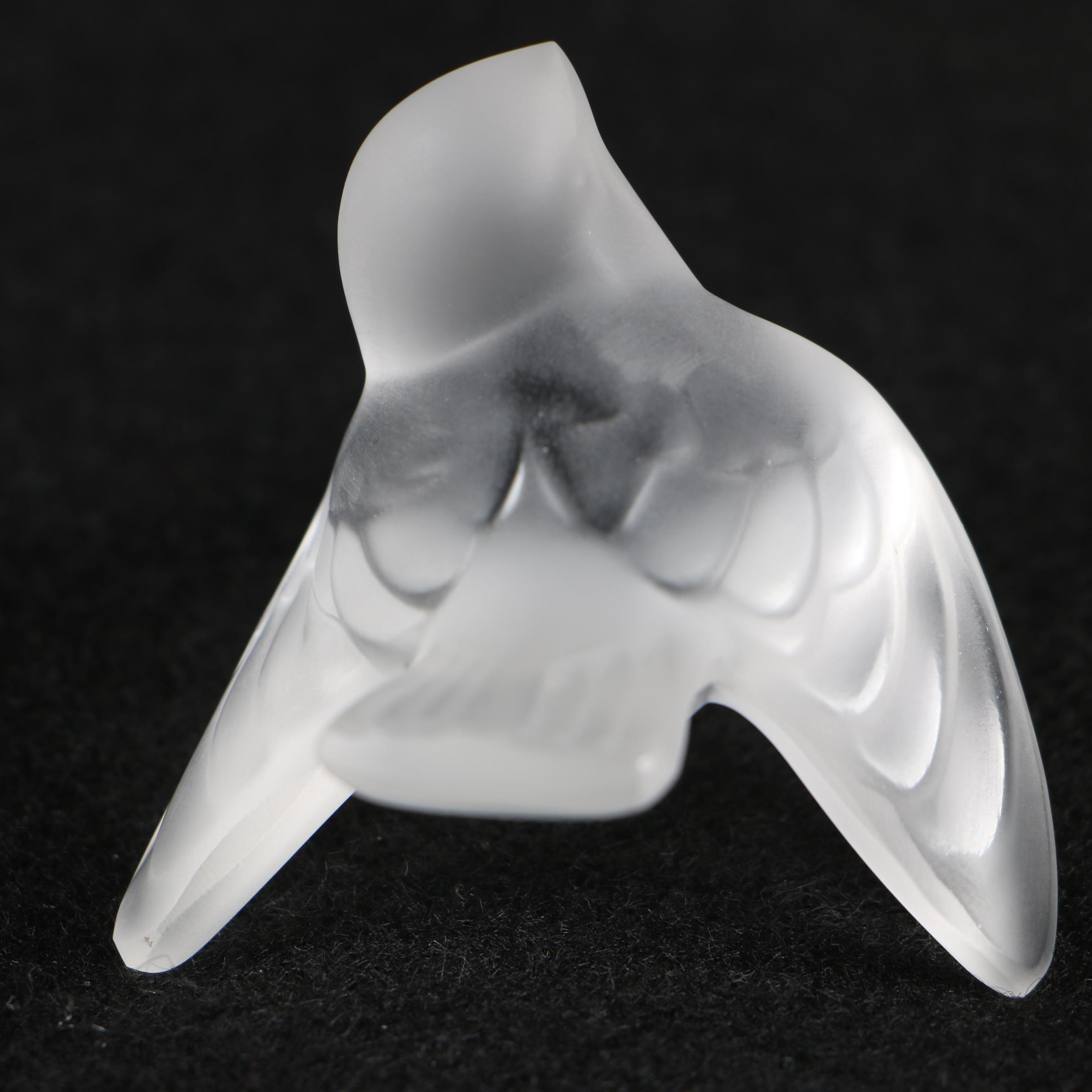 Lalique Crystal Bird Paperweights and Figurine