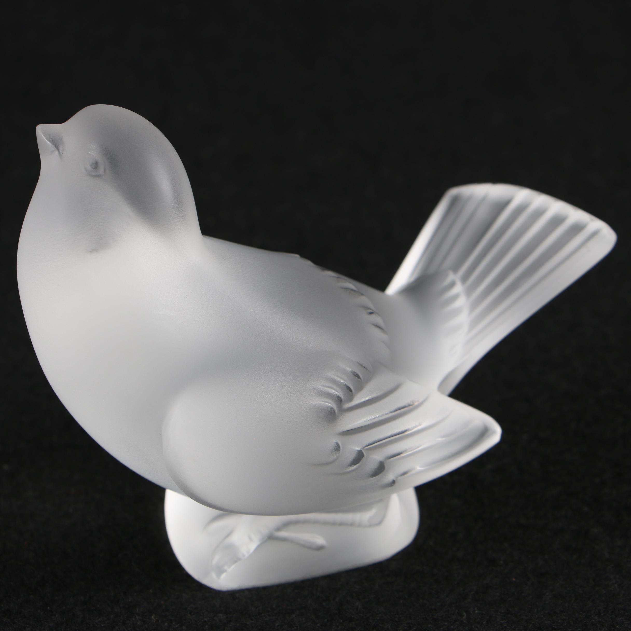 Lalique Crystal Bird Paperweights and Figurine