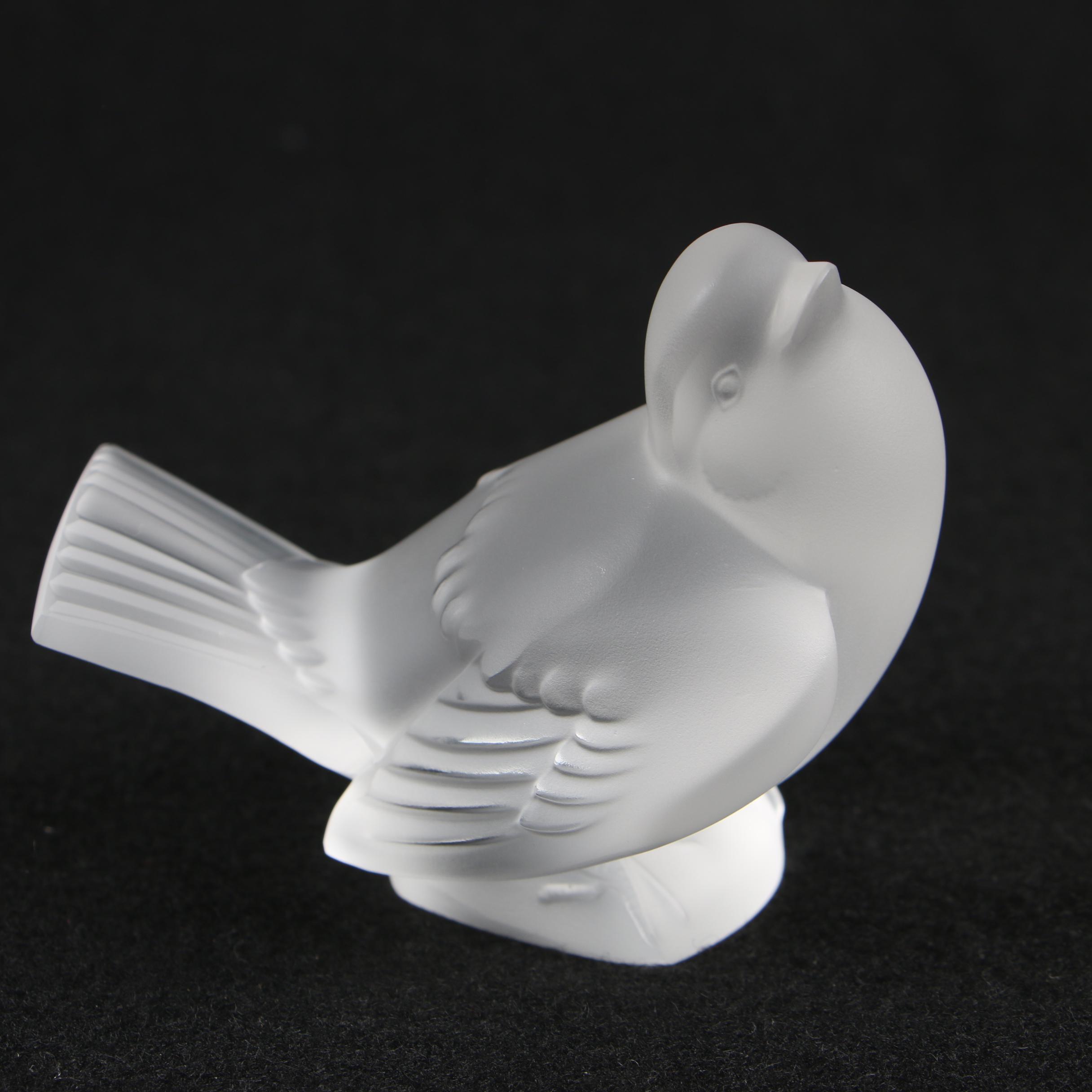 Lalique Crystal Bird Paperweights and Figurine