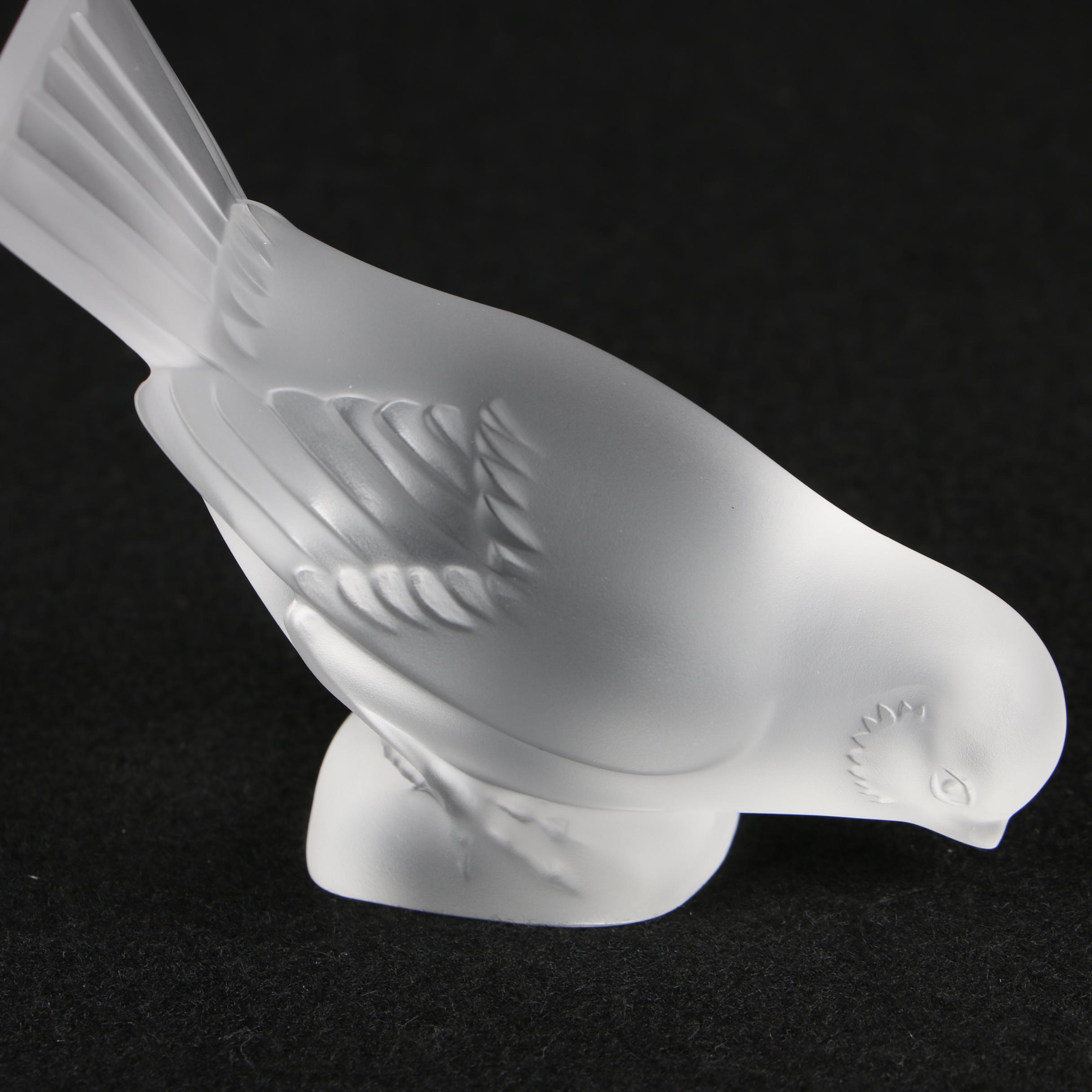 Lalique Crystal Bird Paperweights and Figurine