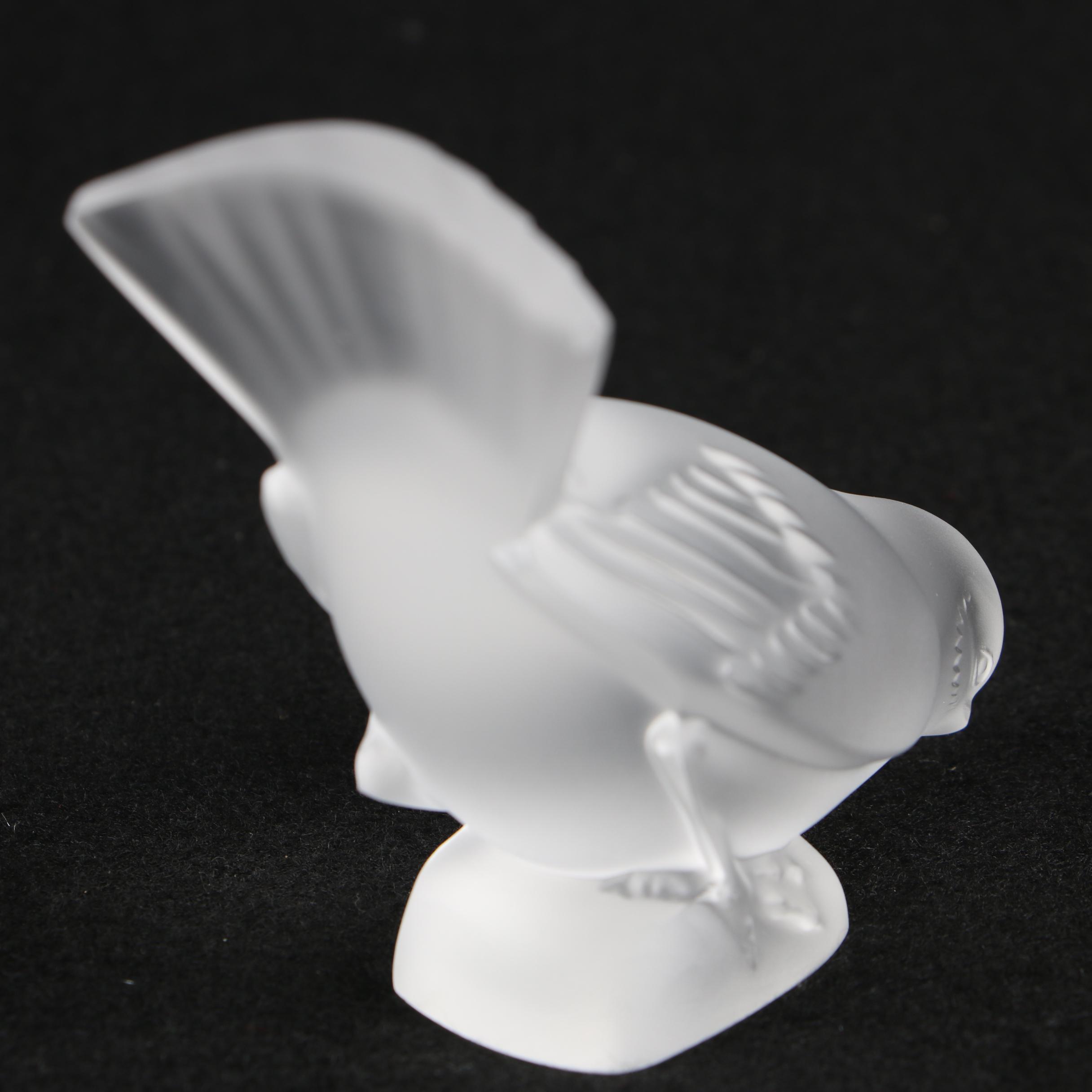 Lalique Crystal Bird Paperweights and Figurine