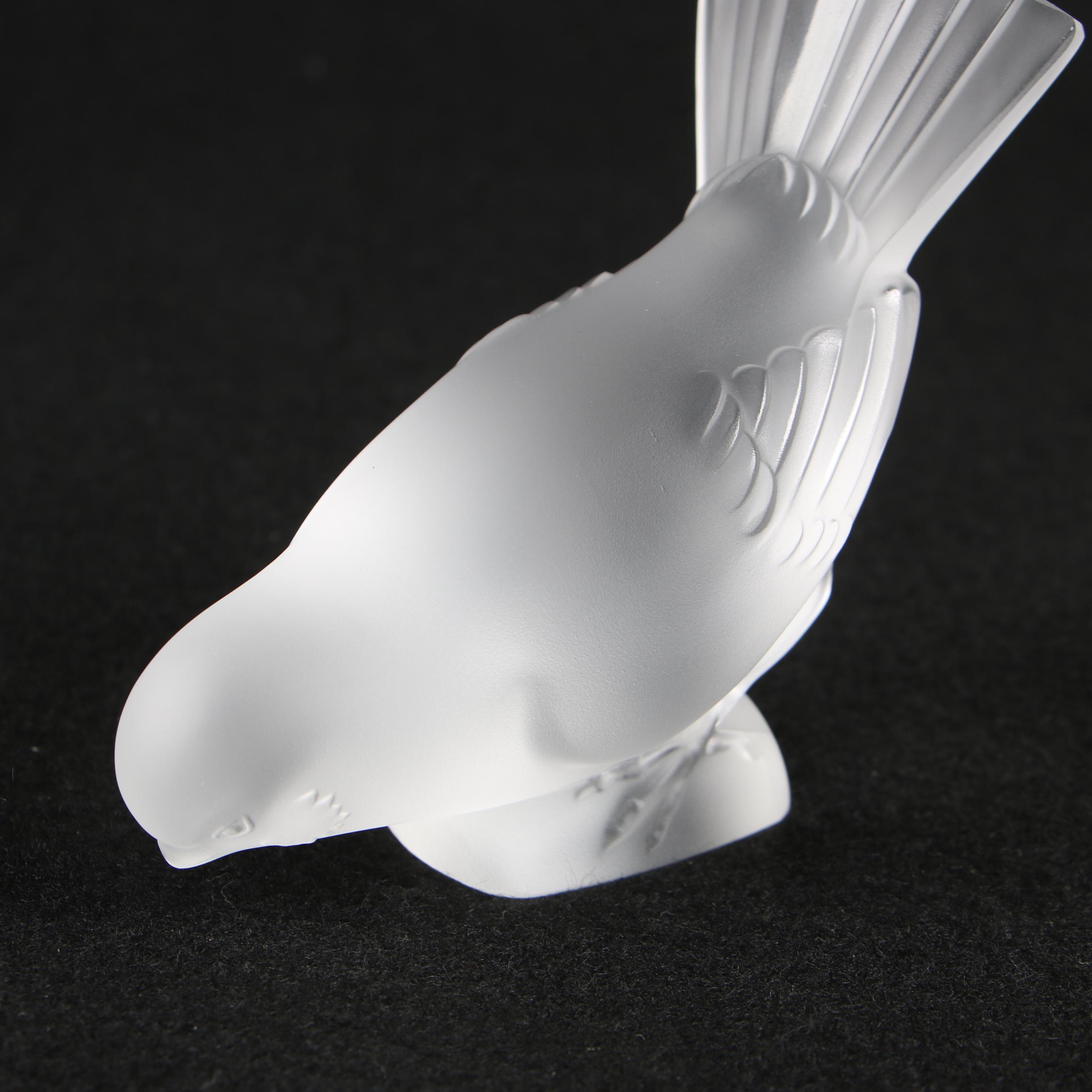 Lalique Crystal Bird Paperweights and Figurine