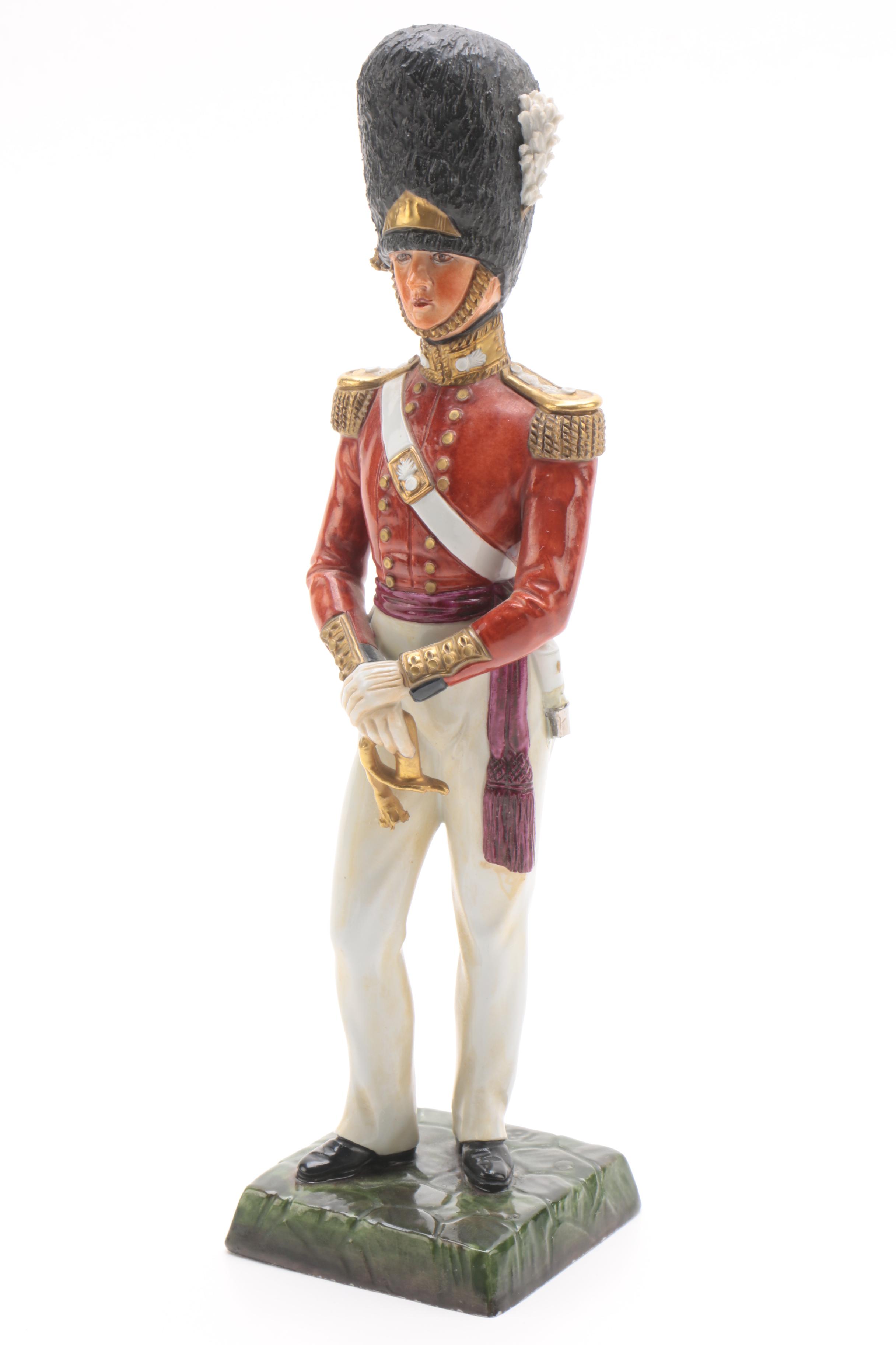 German Porcelain Army Colonels and Officer Figurines, Early 20th Century