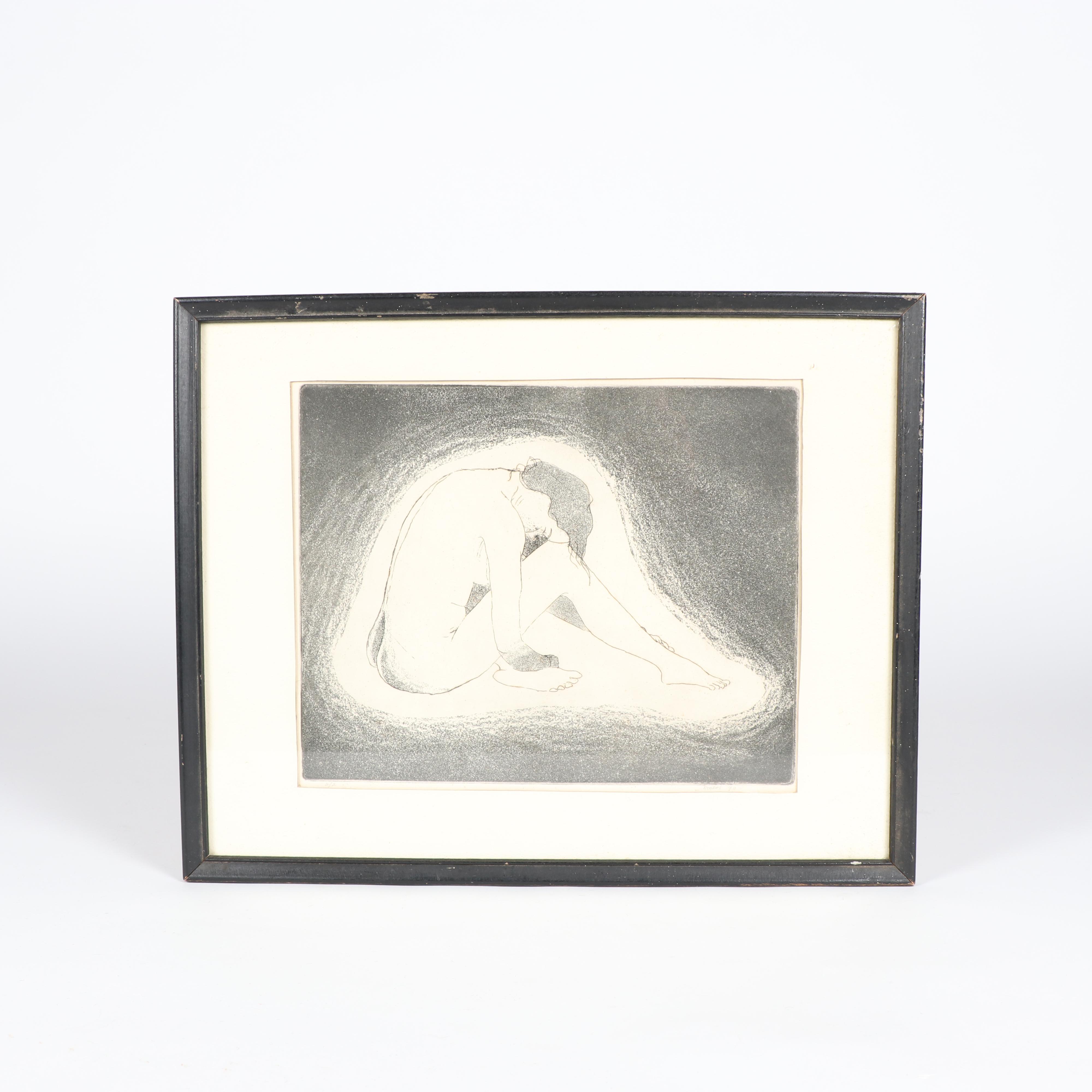 Rogers Lithograph of Female Nude