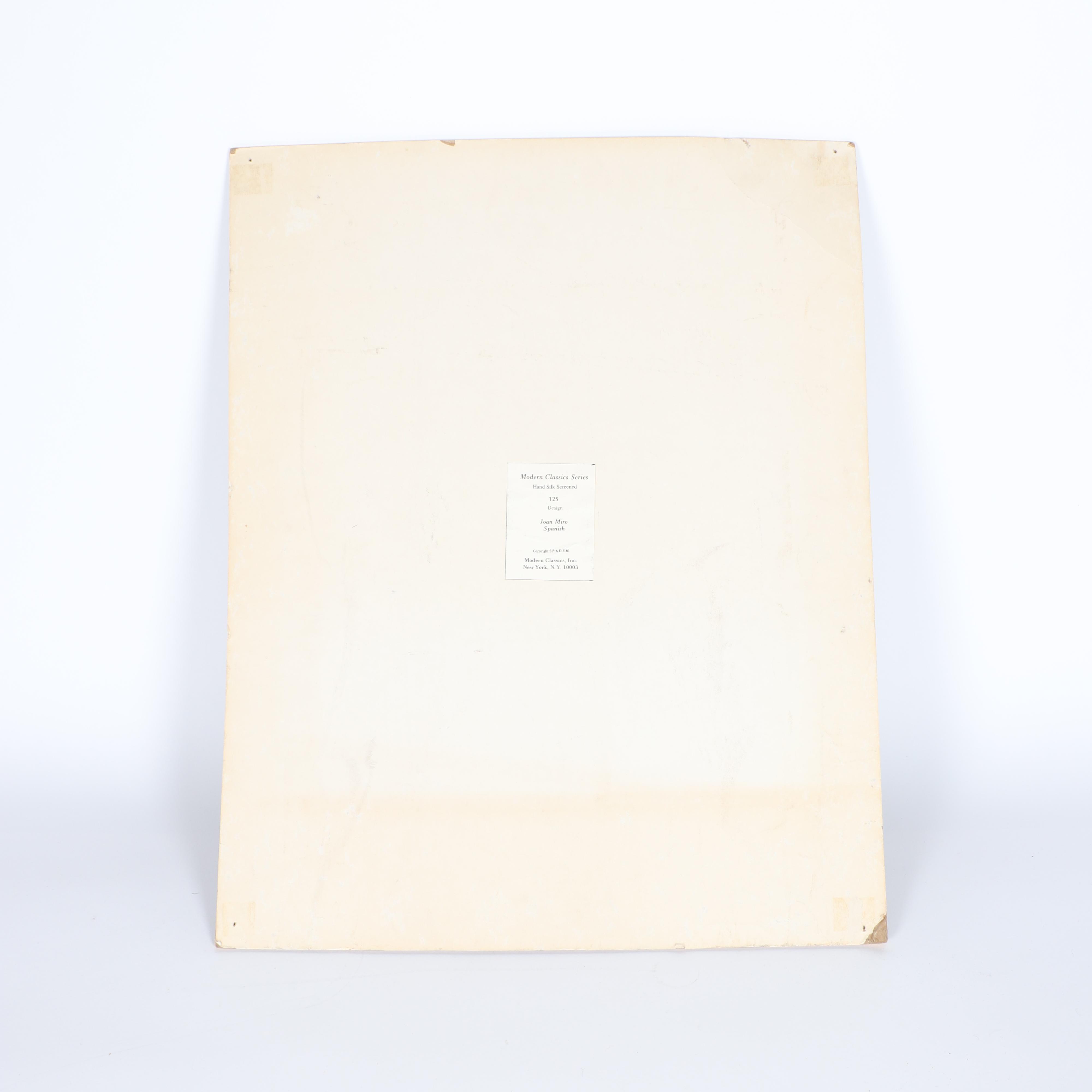 "Modern Classic Series" Screenprint after Joan Miró