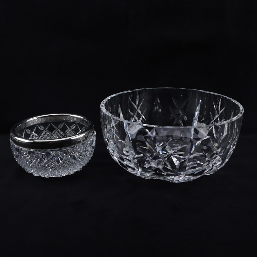 Waterford Crystal Serving Bowl with Vintage Crystal Bowl