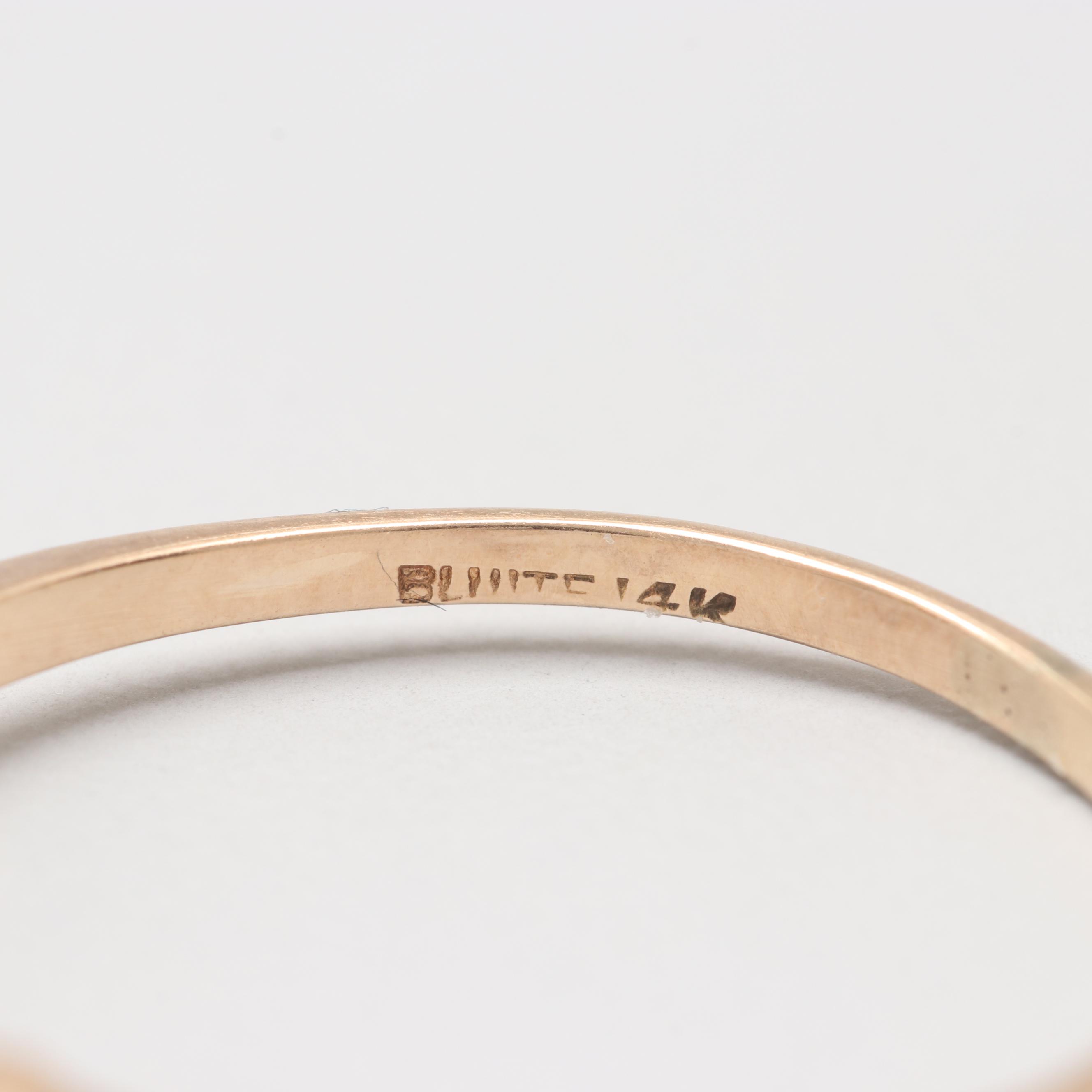 Circa 1930s 14K Yellow Gold Old European Cut Diamond Ring