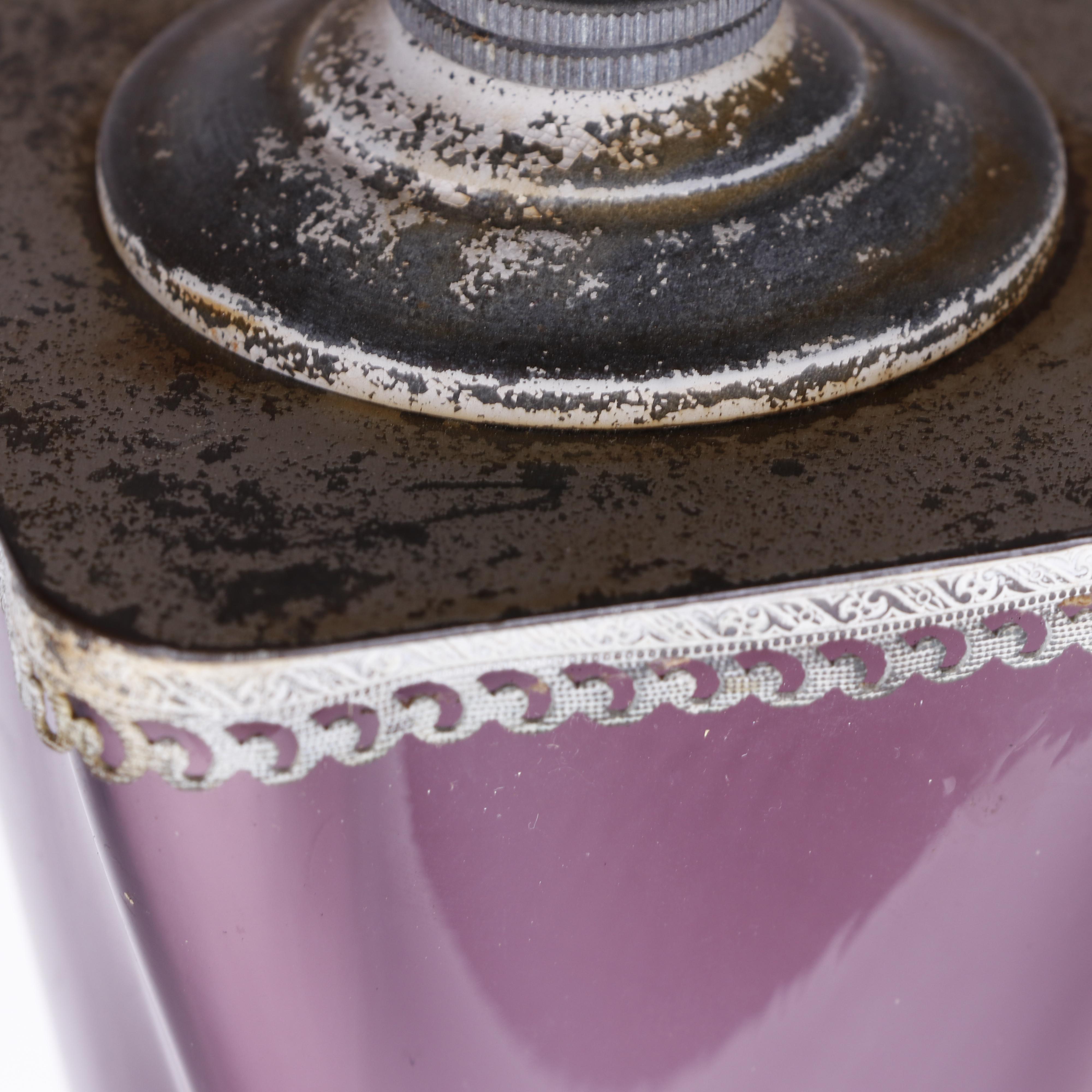 Italian Art Glass Console Lamp with Marble Base