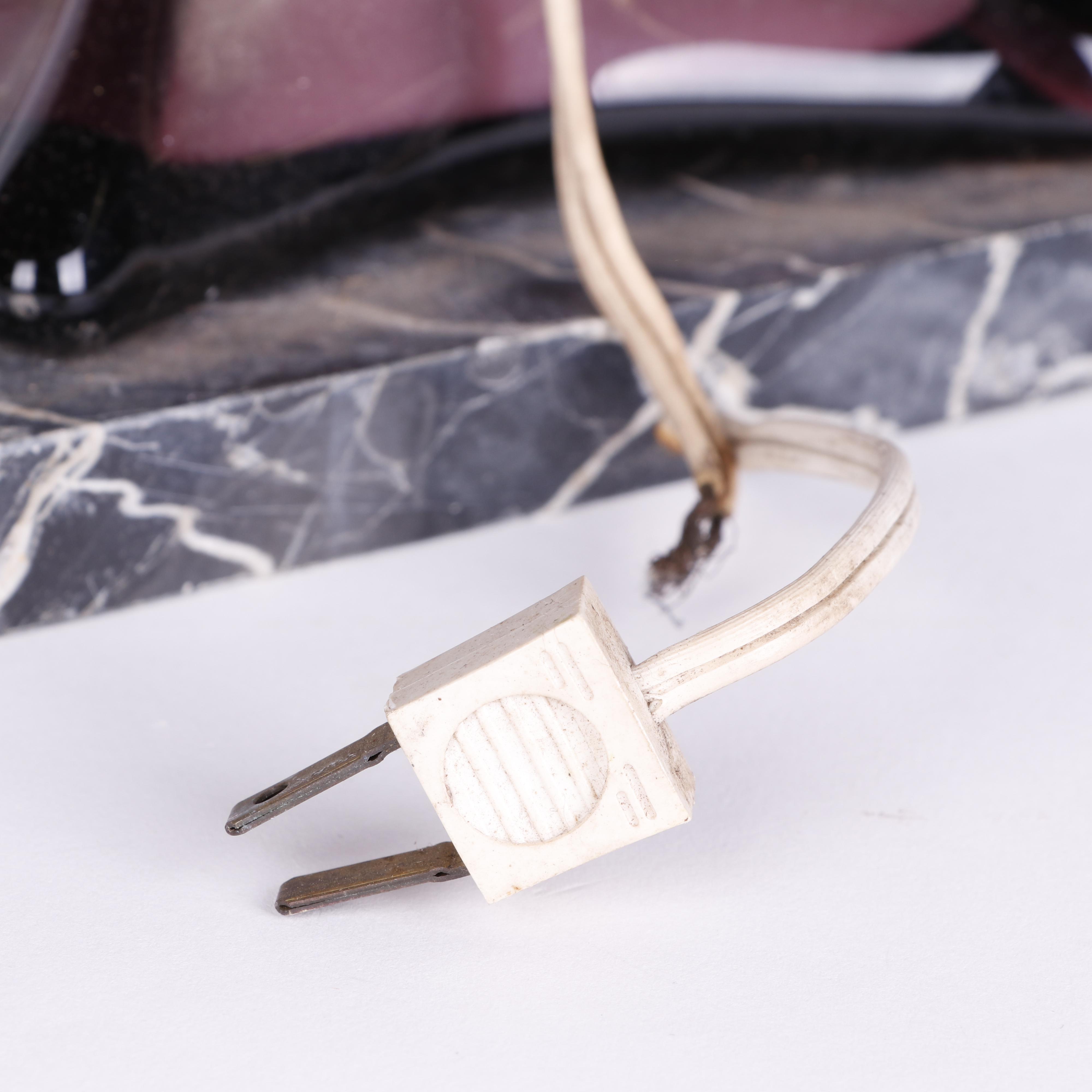 Italian Art Glass Console Lamp with Marble Base