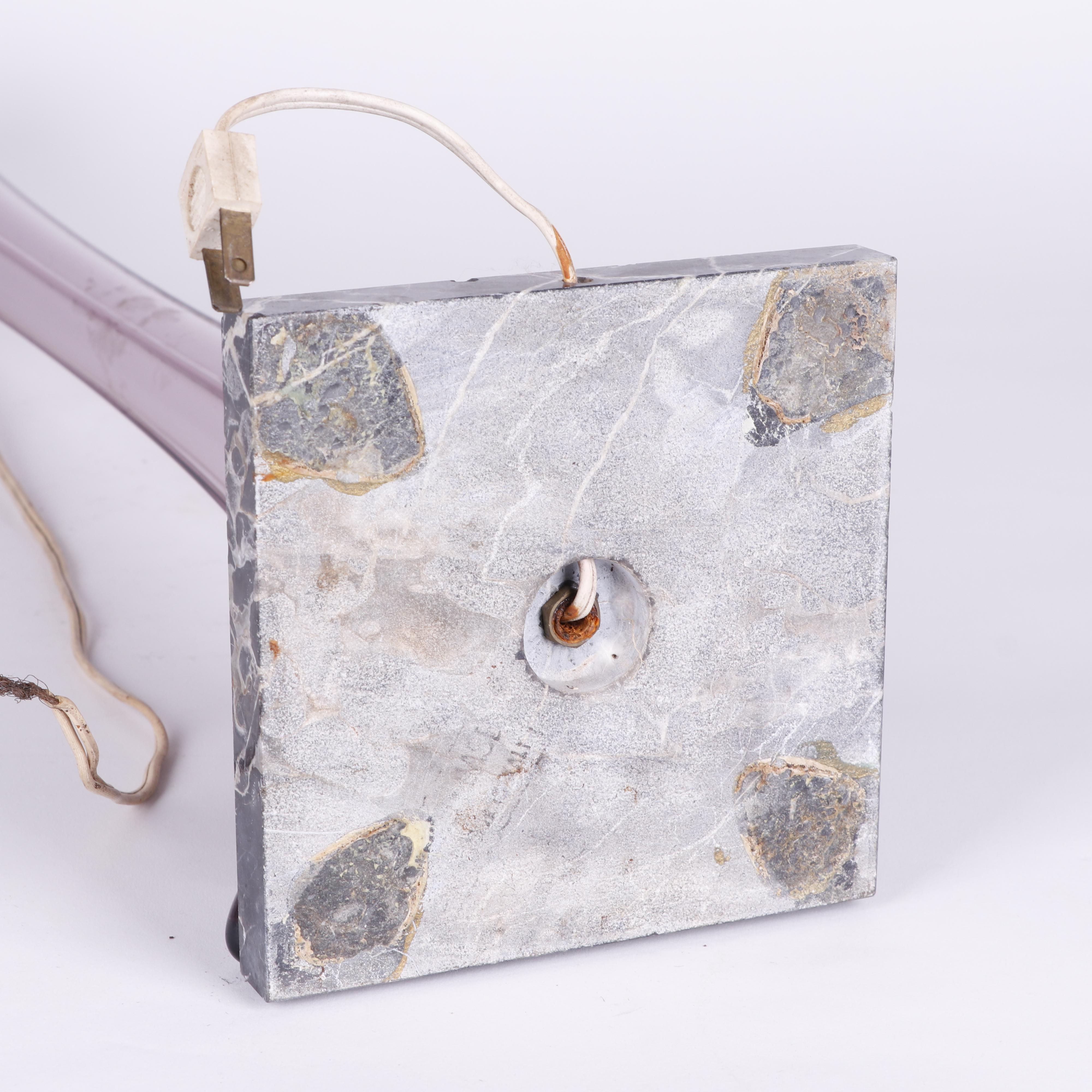 Italian Art Glass Console Lamp with Marble Base