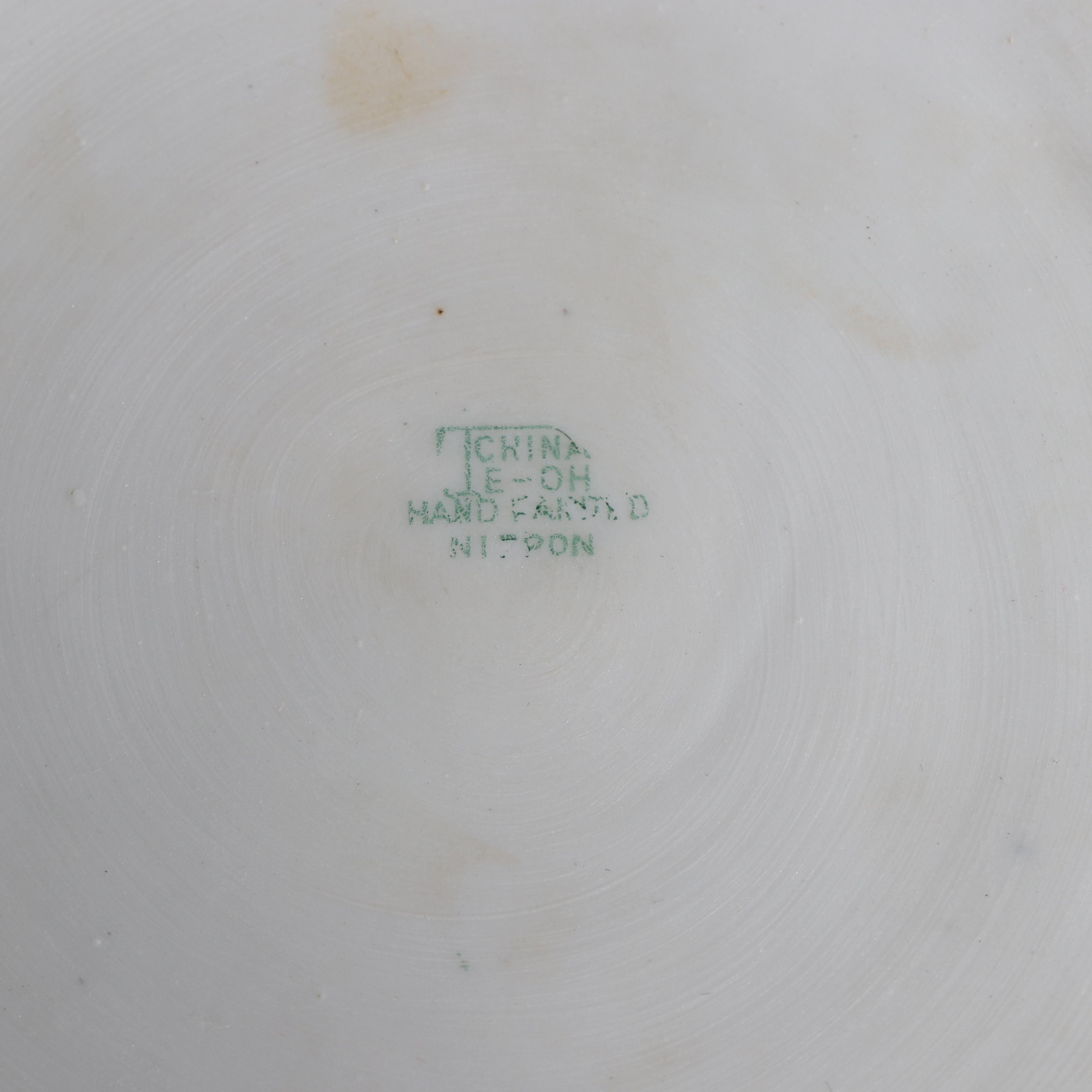 Vintage Japanese Nippon Porcelain Divided Tray in Lacquered Box