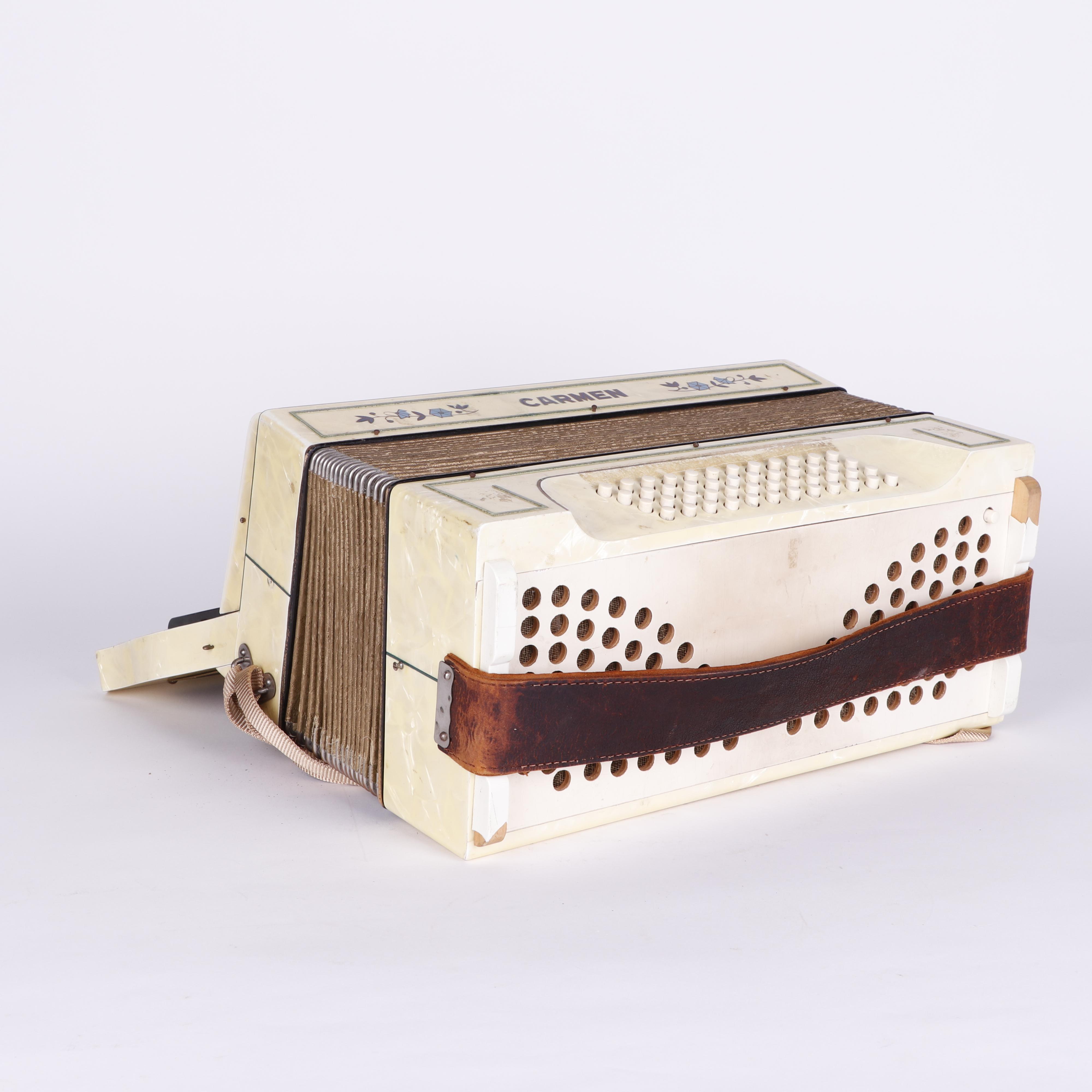 Carmen Accordion by M. Hohner with Mother of Pearl, c. 1930s