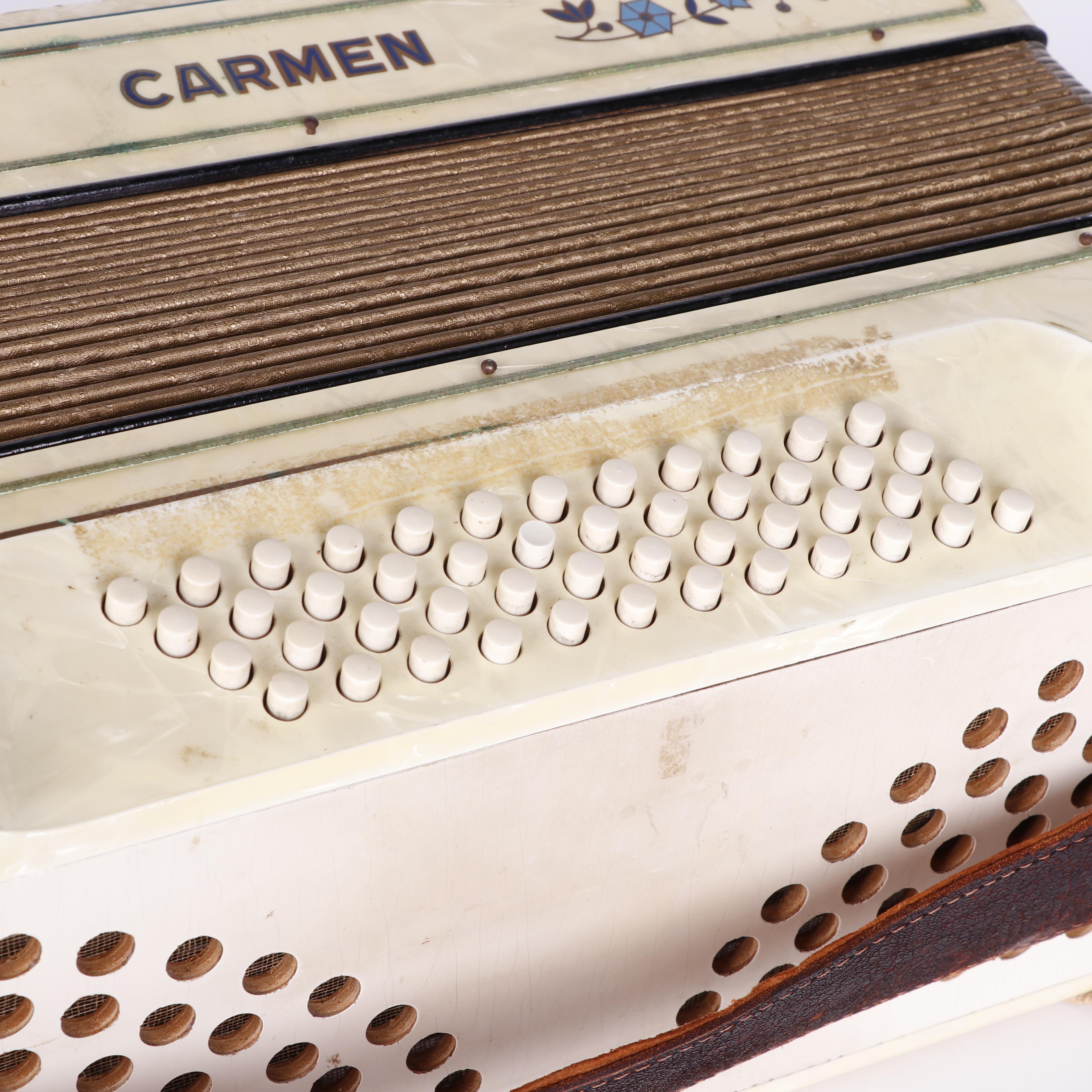 Carmen Accordion by M. Hohner with Mother of Pearl, c. 1930s