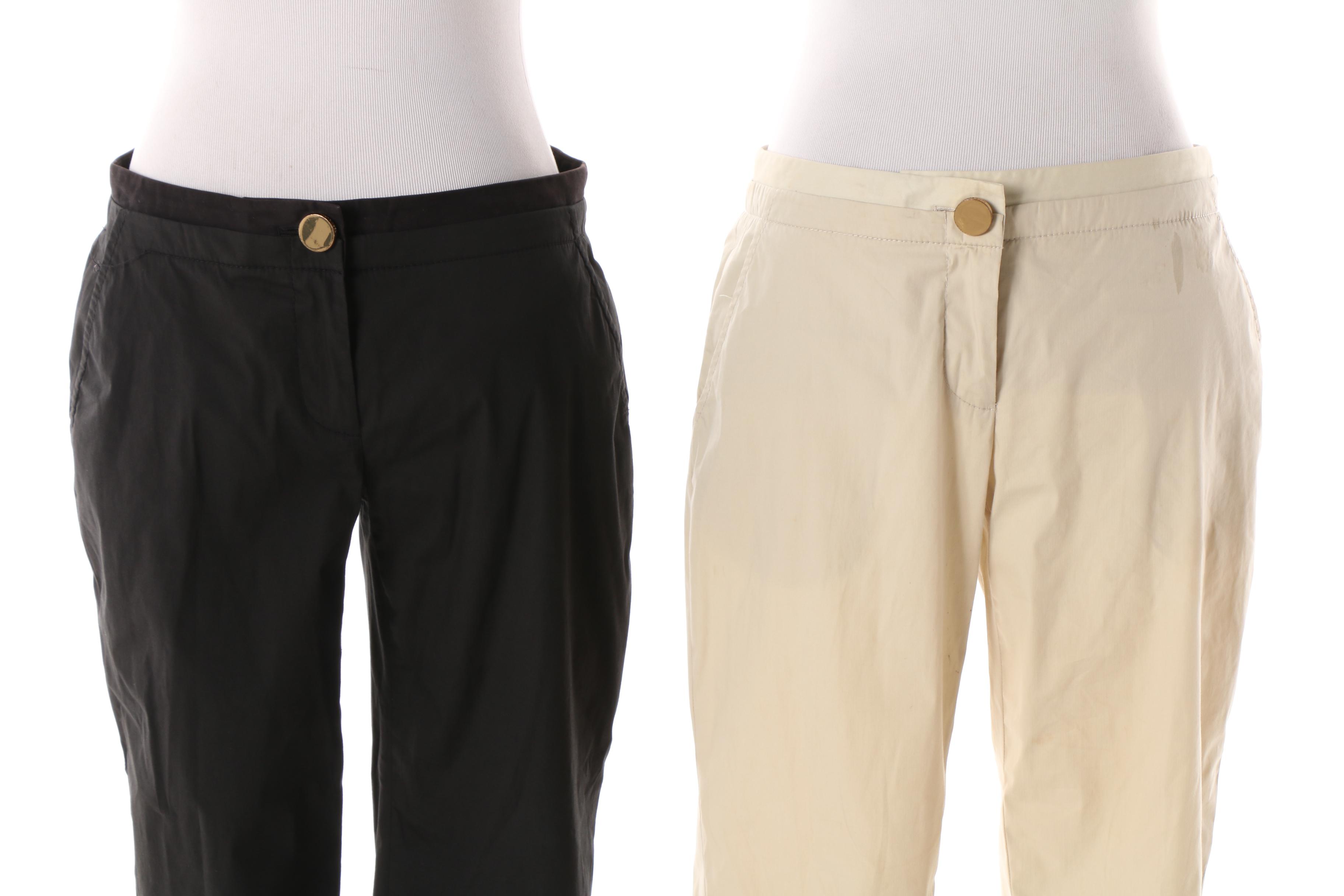 Women's Tory Burch Khaki and Black Capris