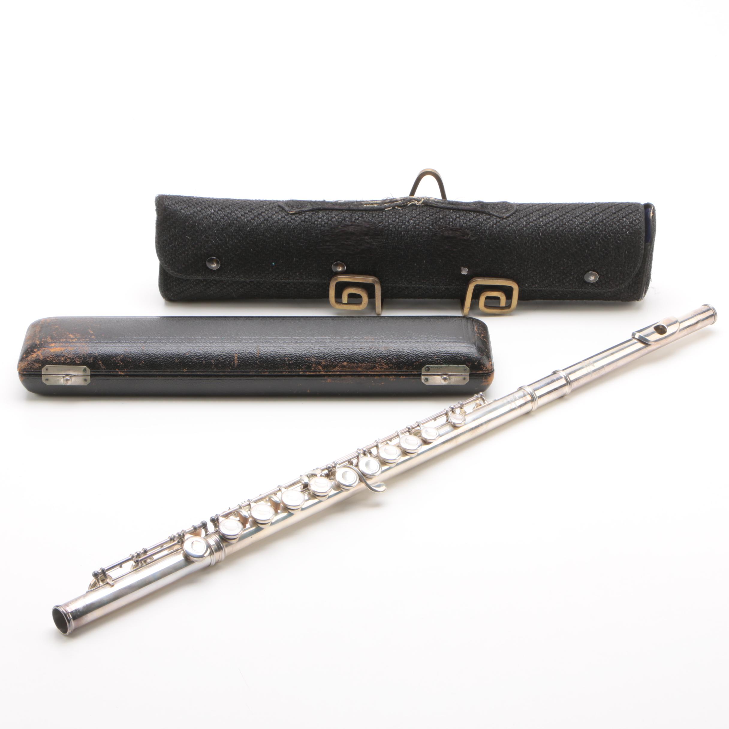 Vintage Verne Q. Powell Handmade Sterling Silver Flute with Later Foot Joint