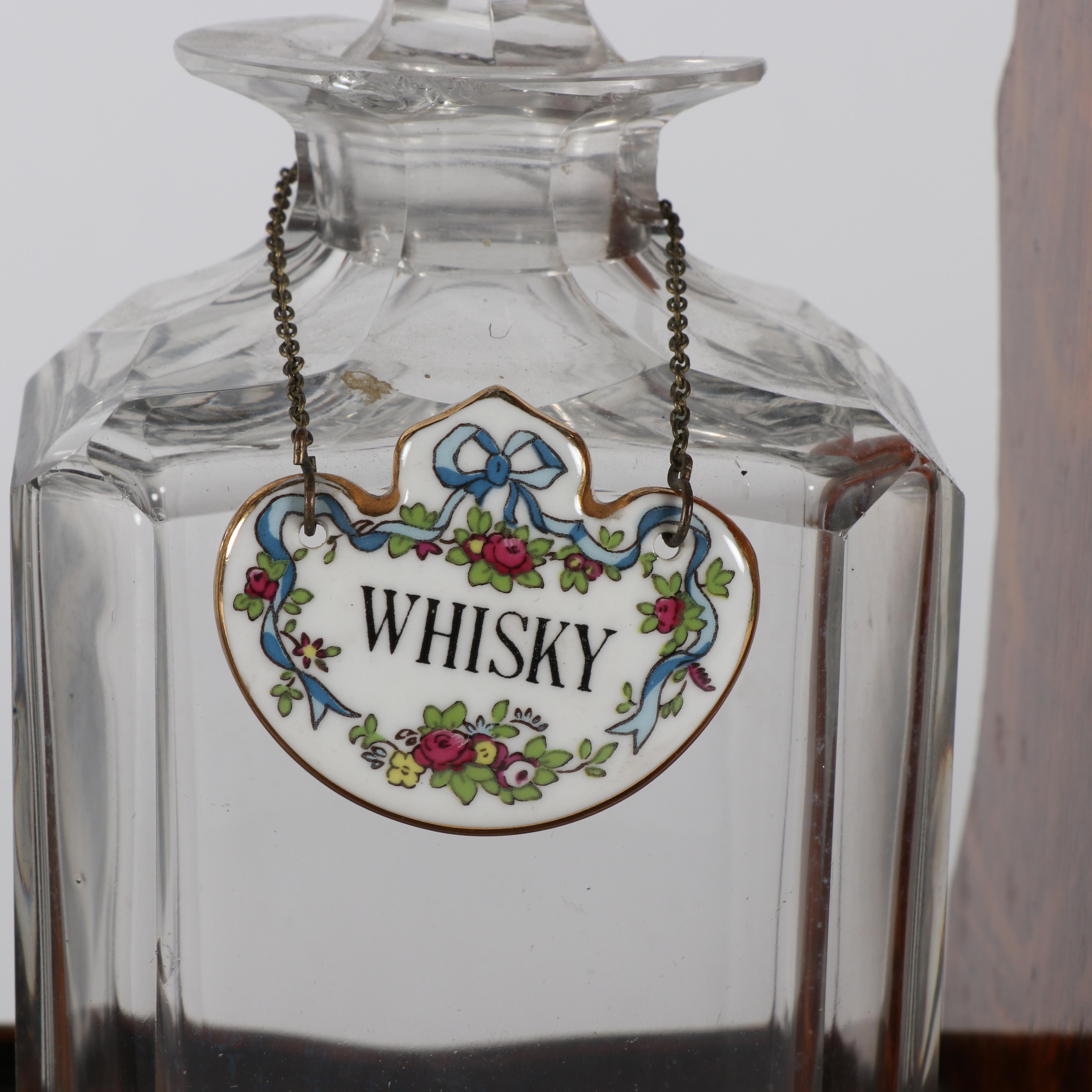 Antique Mappin & Webb "The Cabinet" Wooden Liquor Tantalus with Decanters