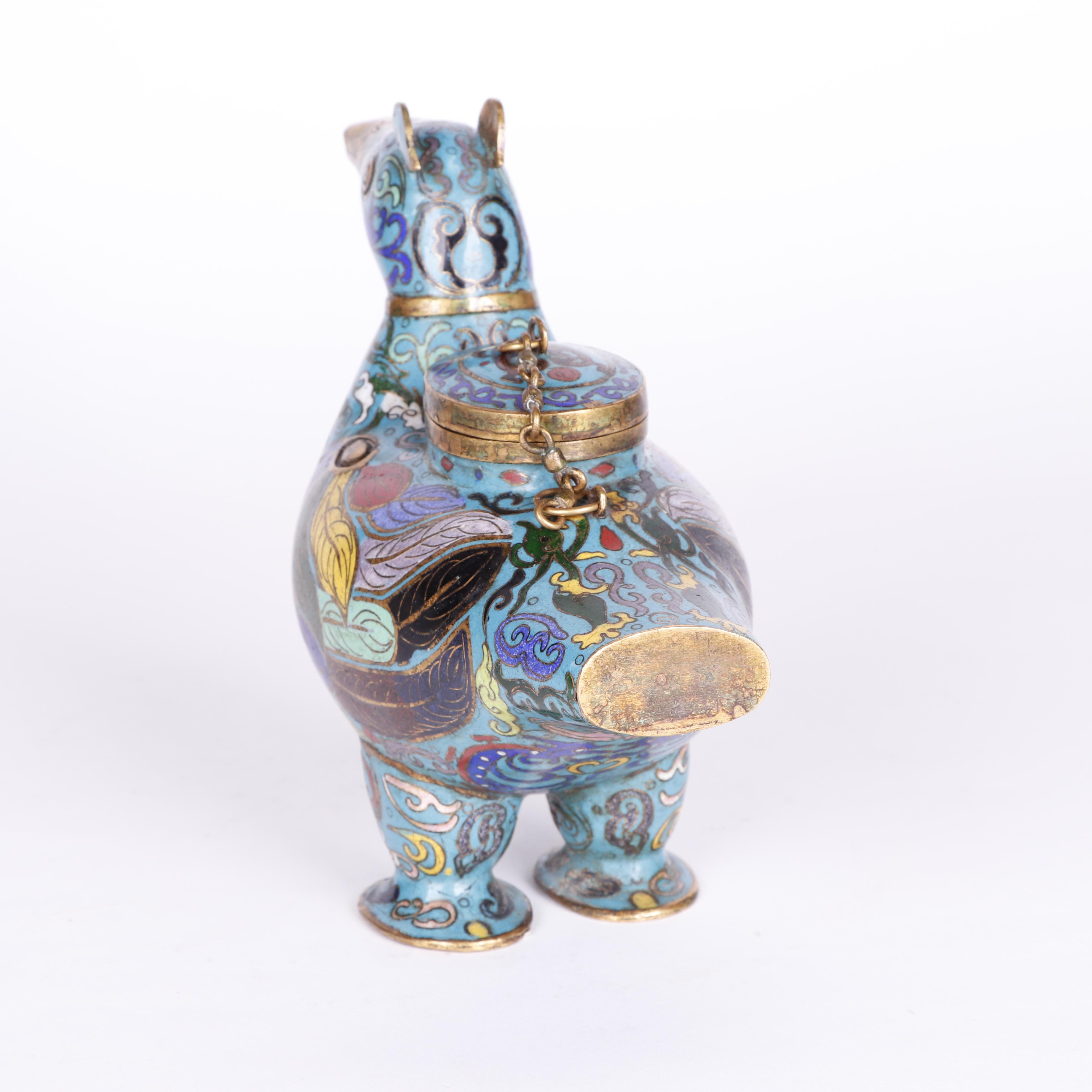 Chinese Cloisonné Figurative Duck Censers