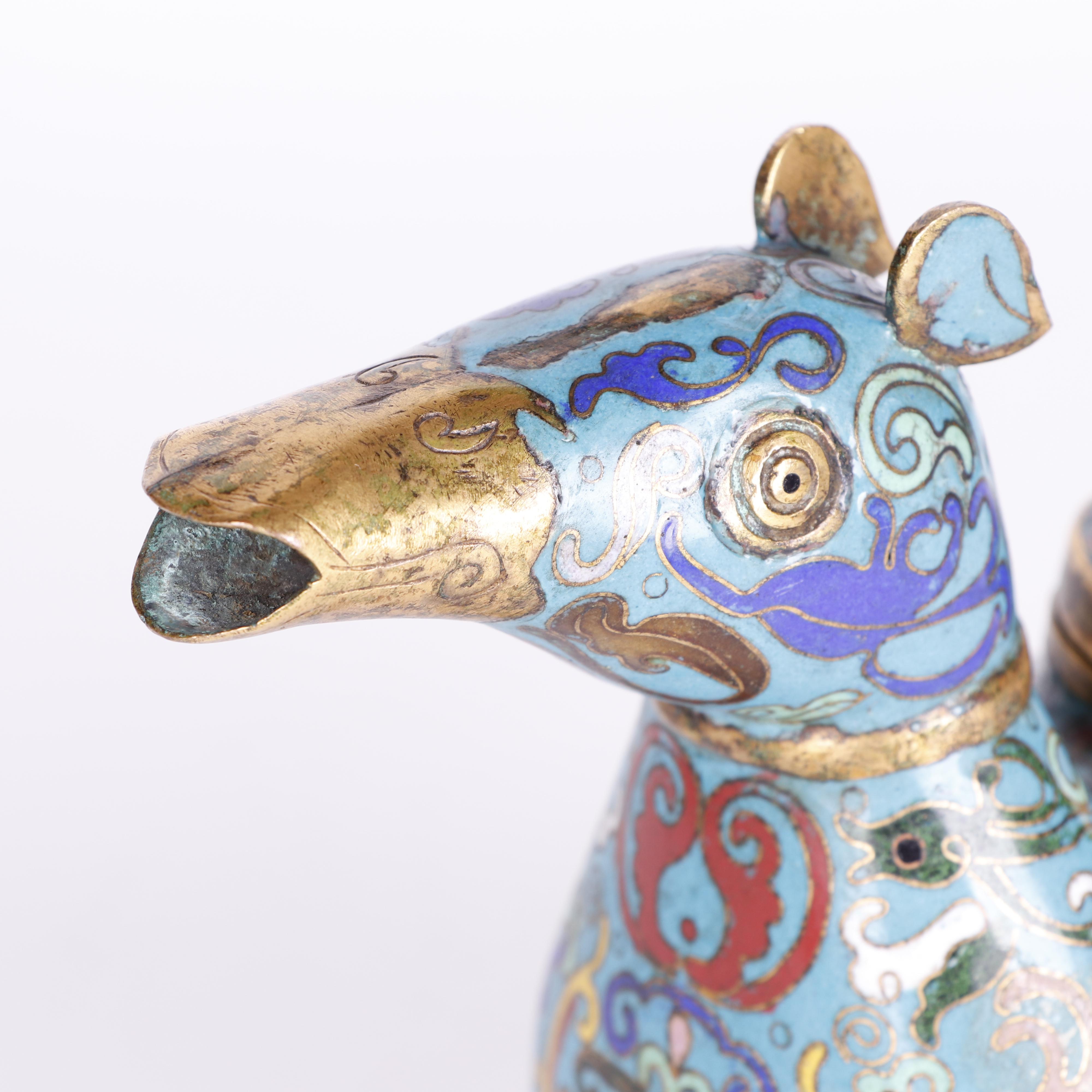 Chinese Cloisonné Figurative Duck Censers