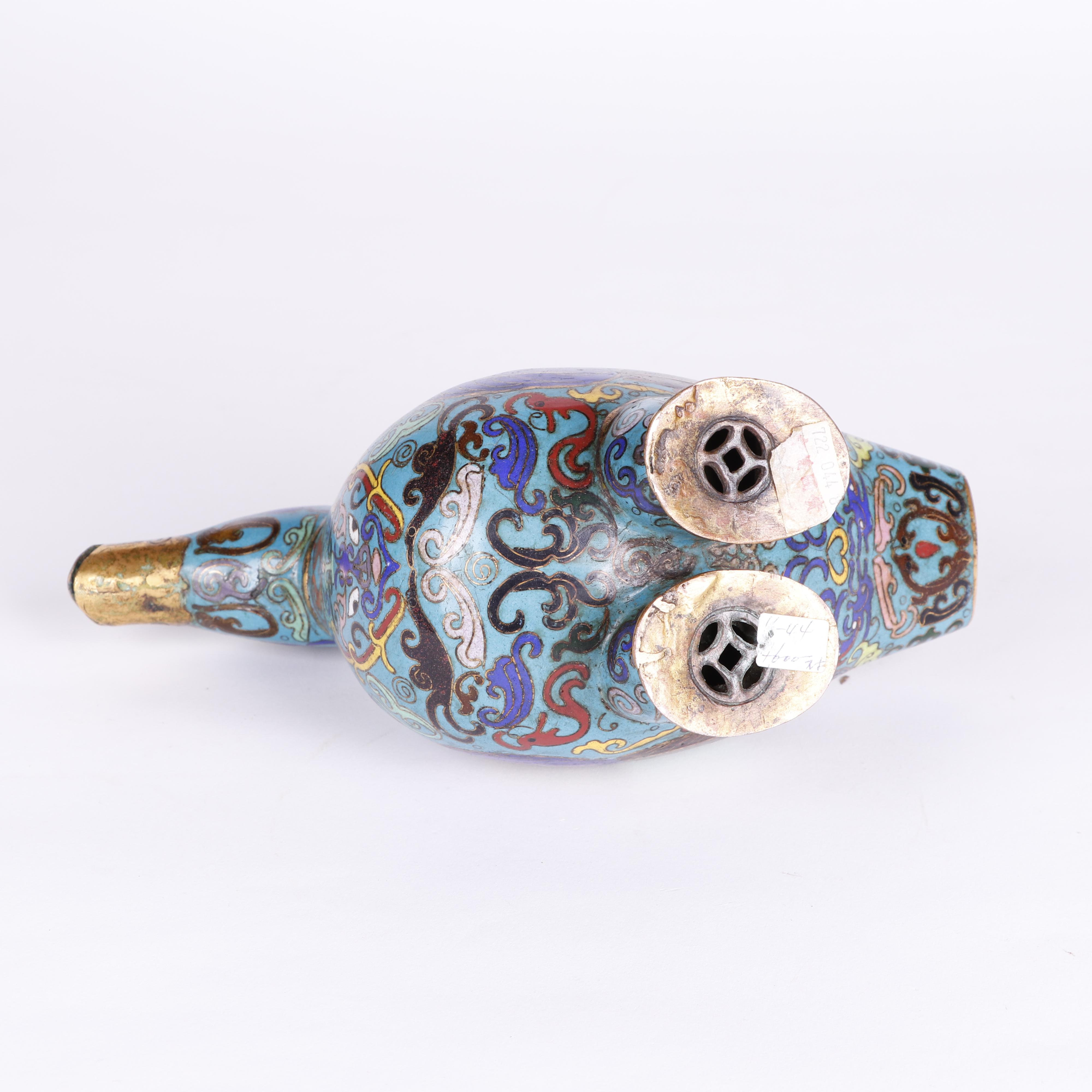 Chinese Cloisonné Figurative Duck Censers