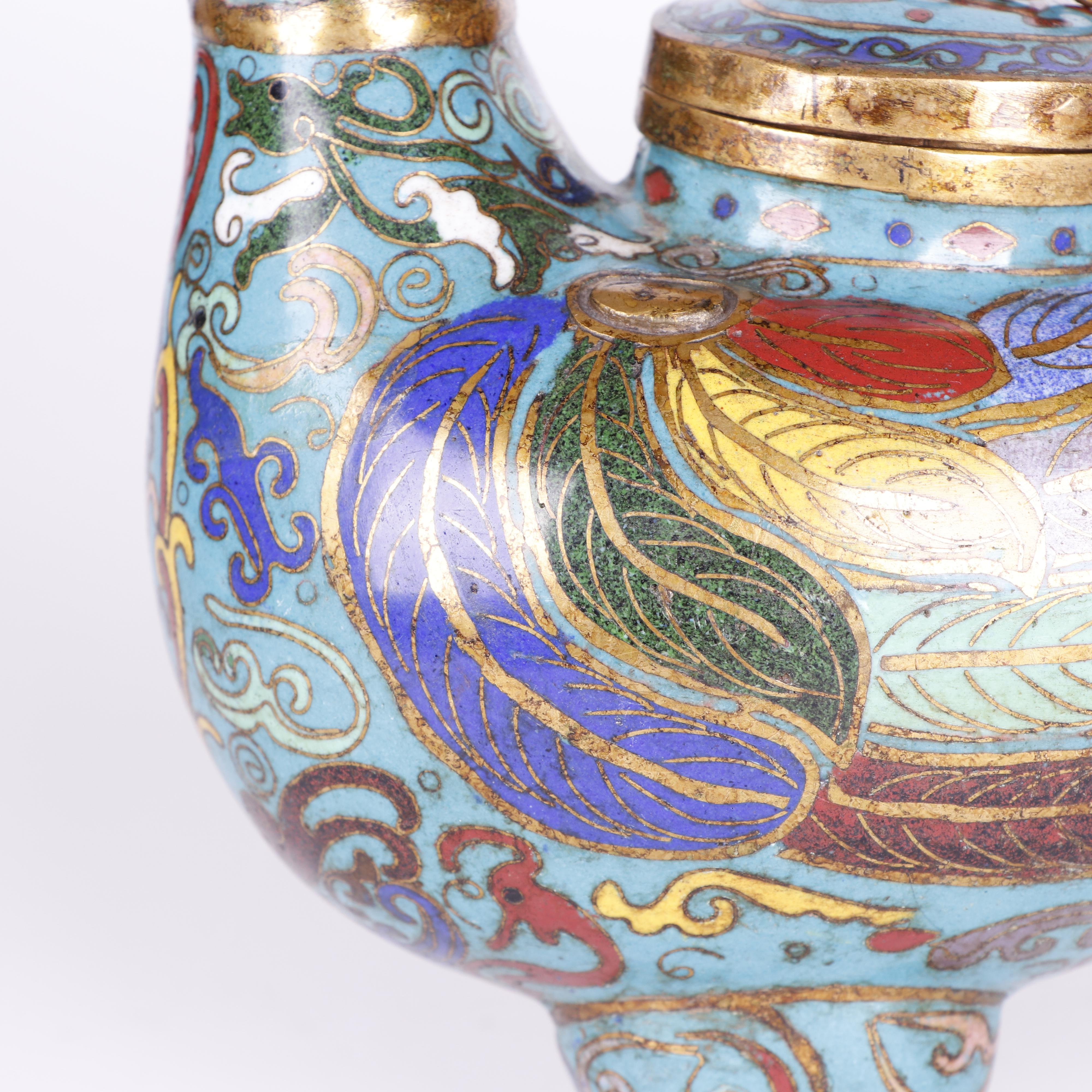 Chinese Cloisonné Figurative Duck Censers