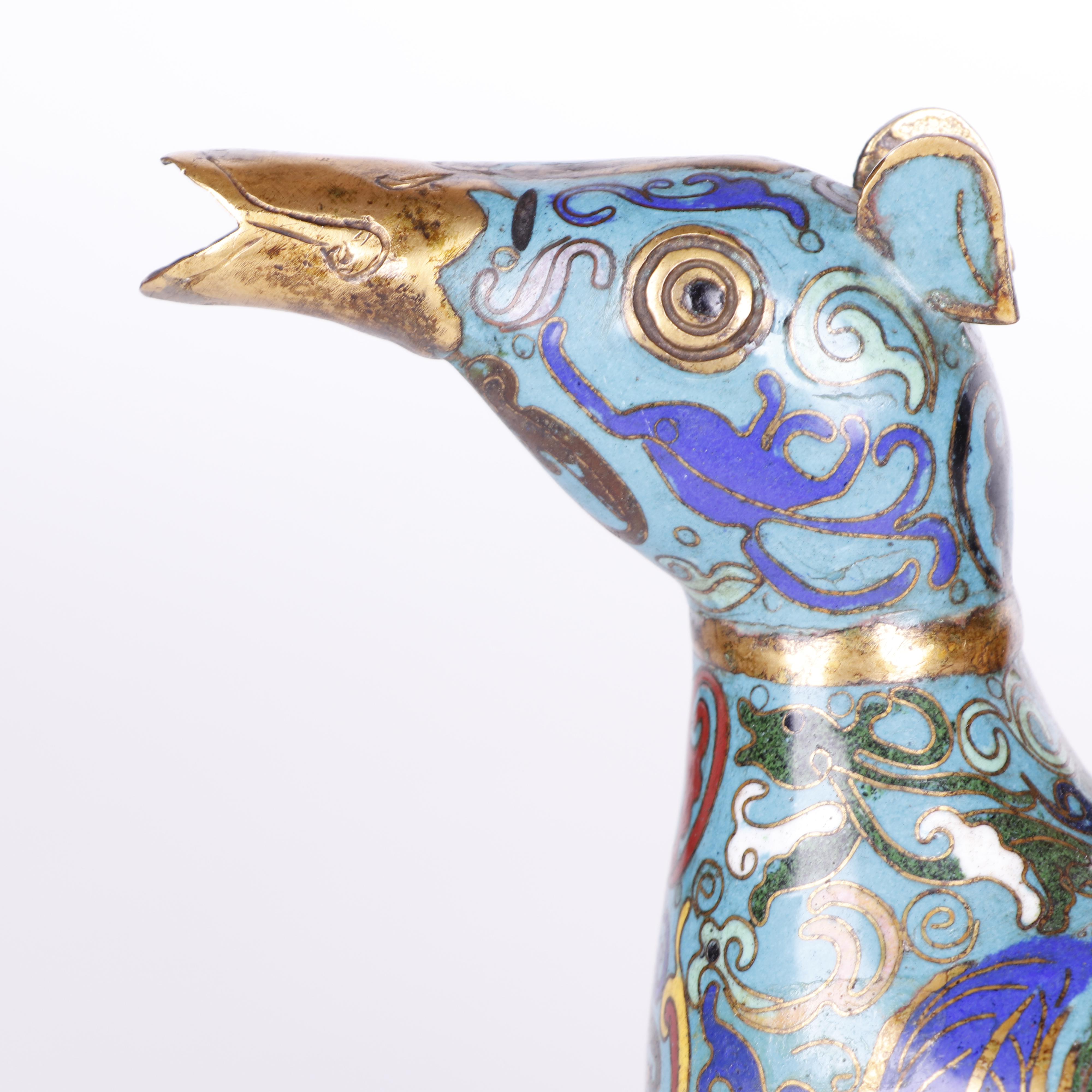 Chinese Cloisonné Figurative Duck Censers