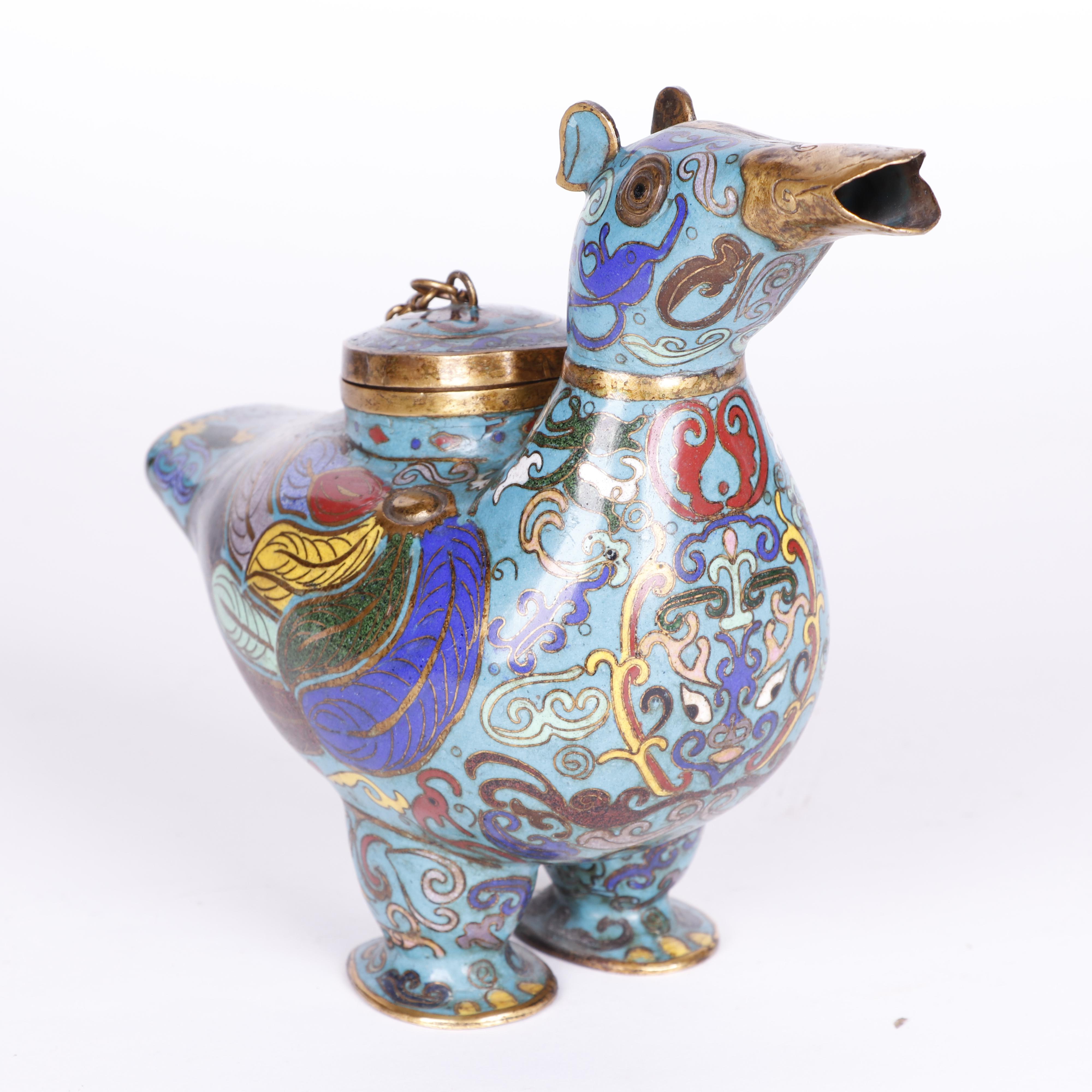 Chinese Cloisonné Figurative Duck Censers