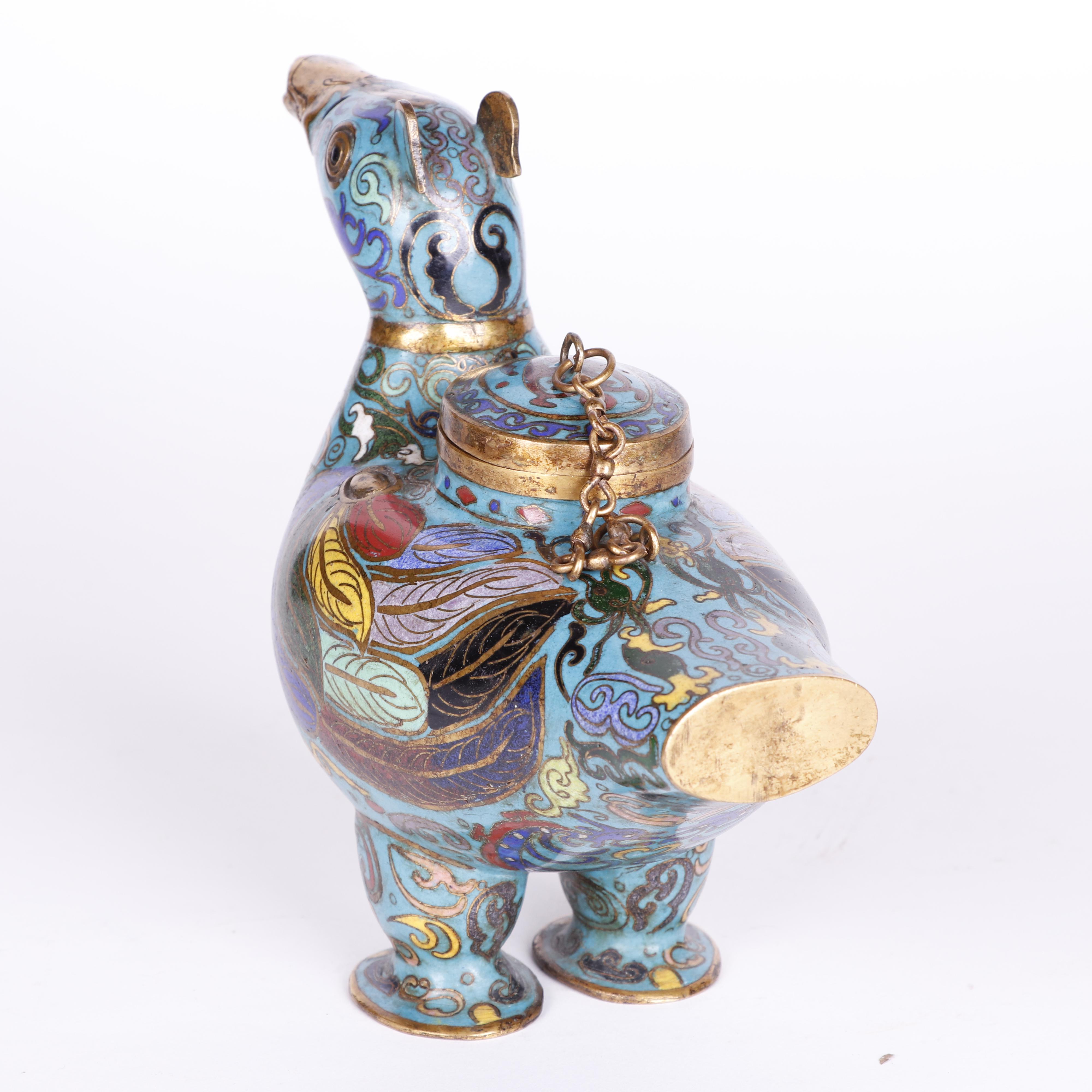 Chinese Cloisonné Figurative Duck Censers