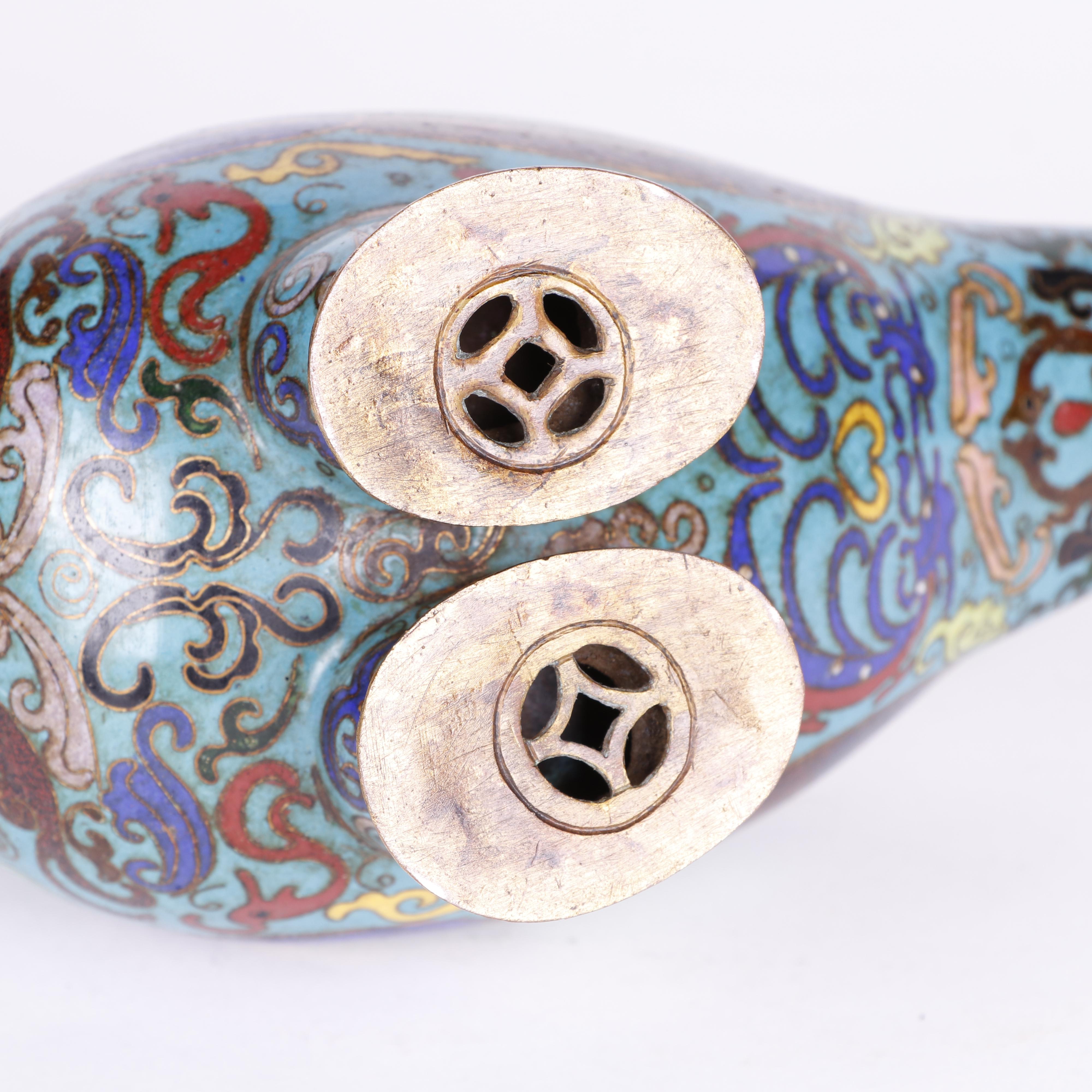 Chinese Cloisonné Figurative Duck Censers